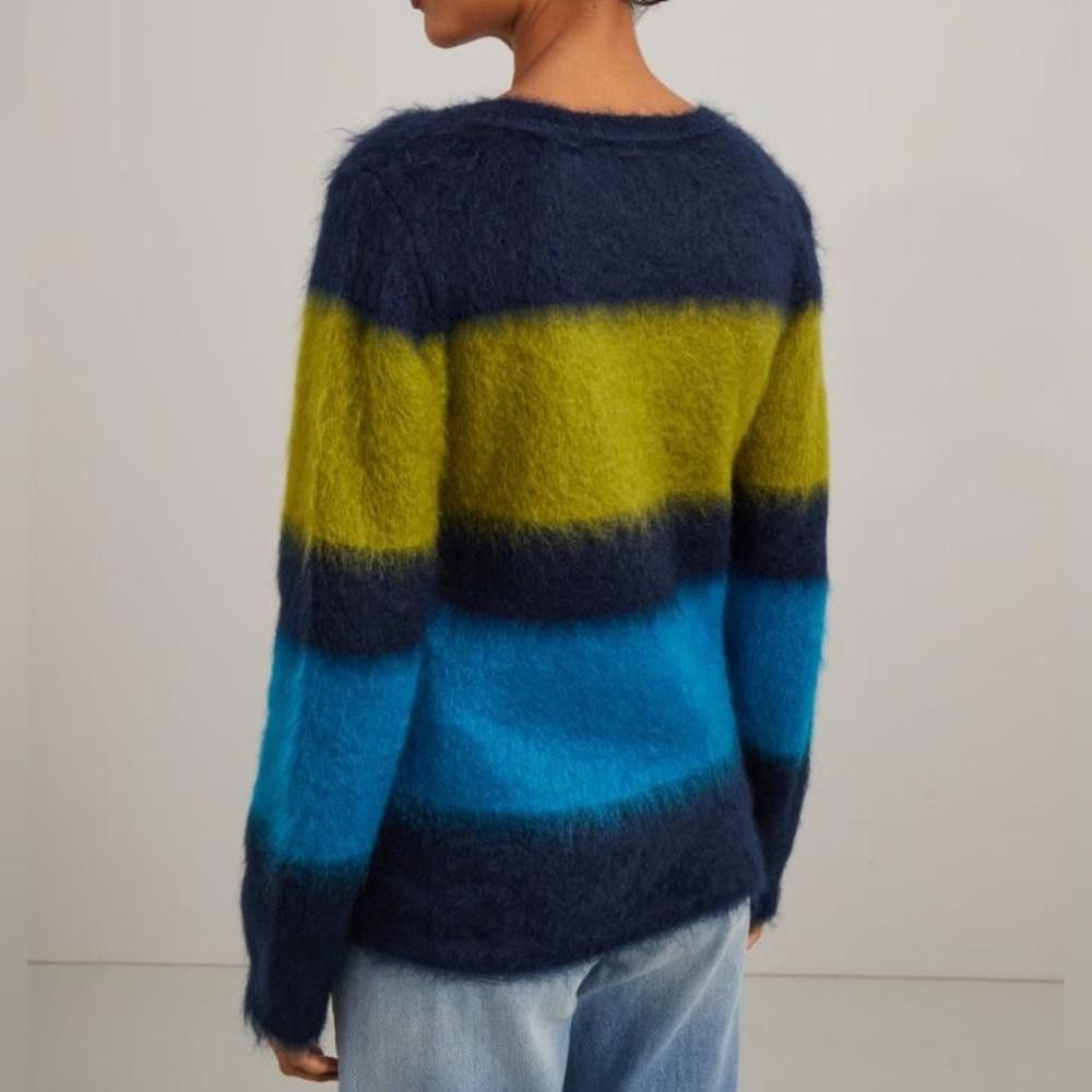 Designer Made In Italy Max Mara Label-cut Mohair Stripped Sweater M Size M / US 6-8 / IT 42-44 - 6 Thumbnail
