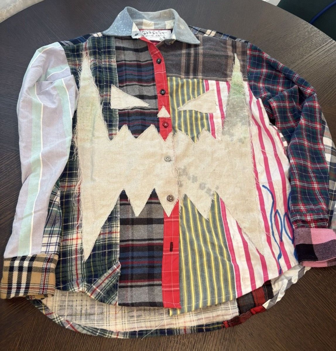 Asspizza 1/1 Asspizza Pumpkin Face Patchwork Button Up Size US L / EU 52-54 / 3 - 1 Thumbnail