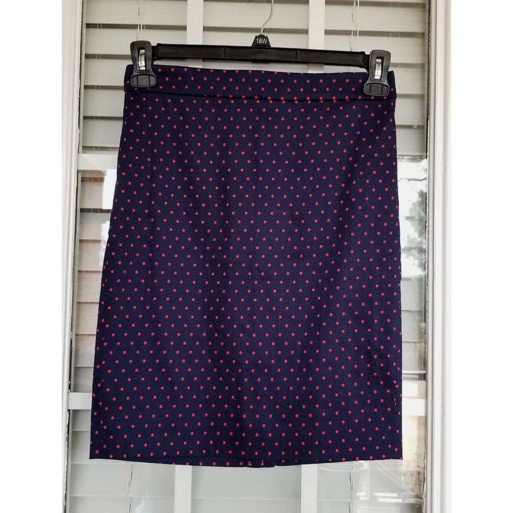 J.Crew New J Crew Printed Pencil Skirt in Sateen Dot Career 00 Size 24" / US 00 / IT 34 - 4 Thumbnail