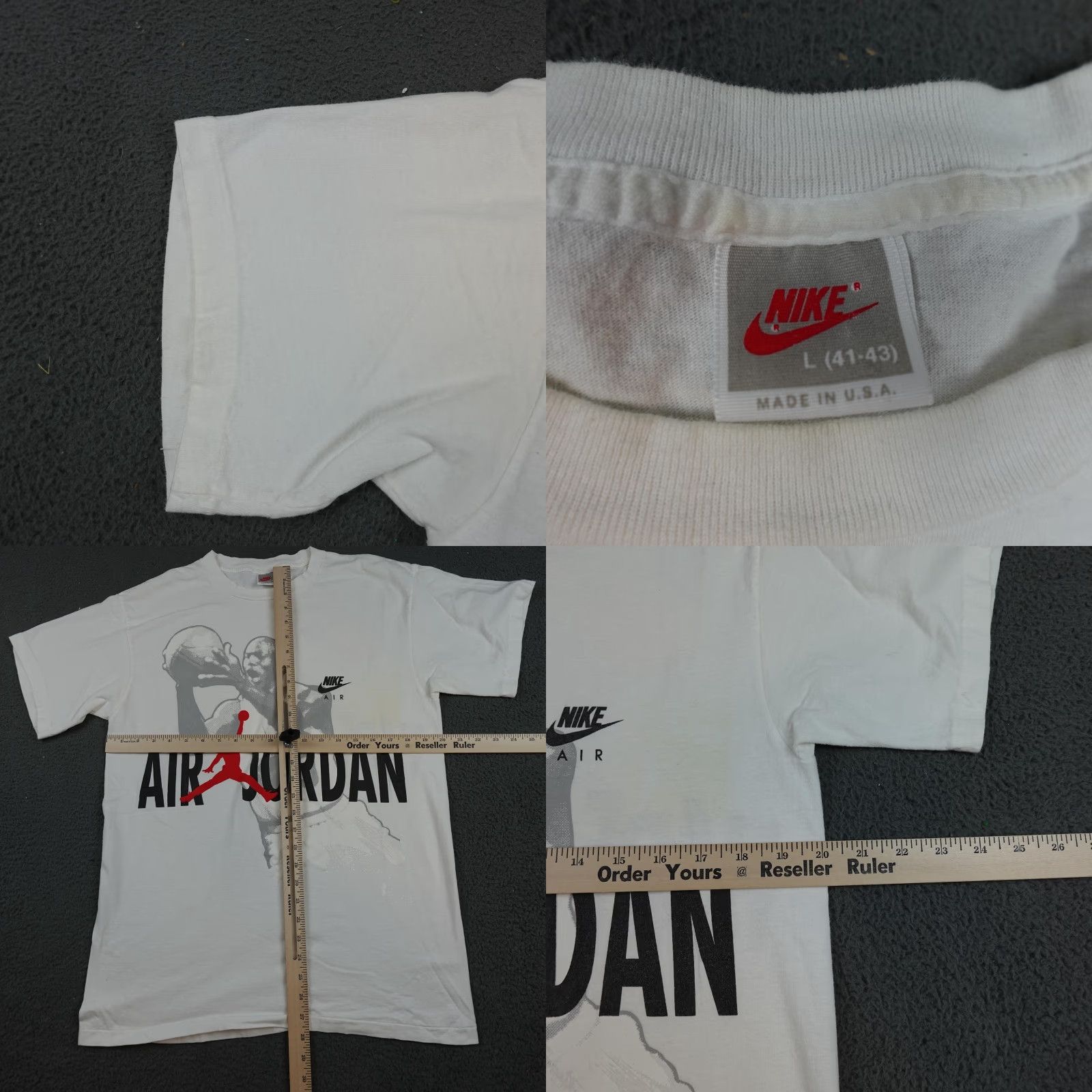 Nike VINTAGE Nike Air Jordan Shirt Mens Large White Hare Jordan Bugs Bunny USA 1991 Size US L / EU 52-54 / 3 - 8 Thumbnail