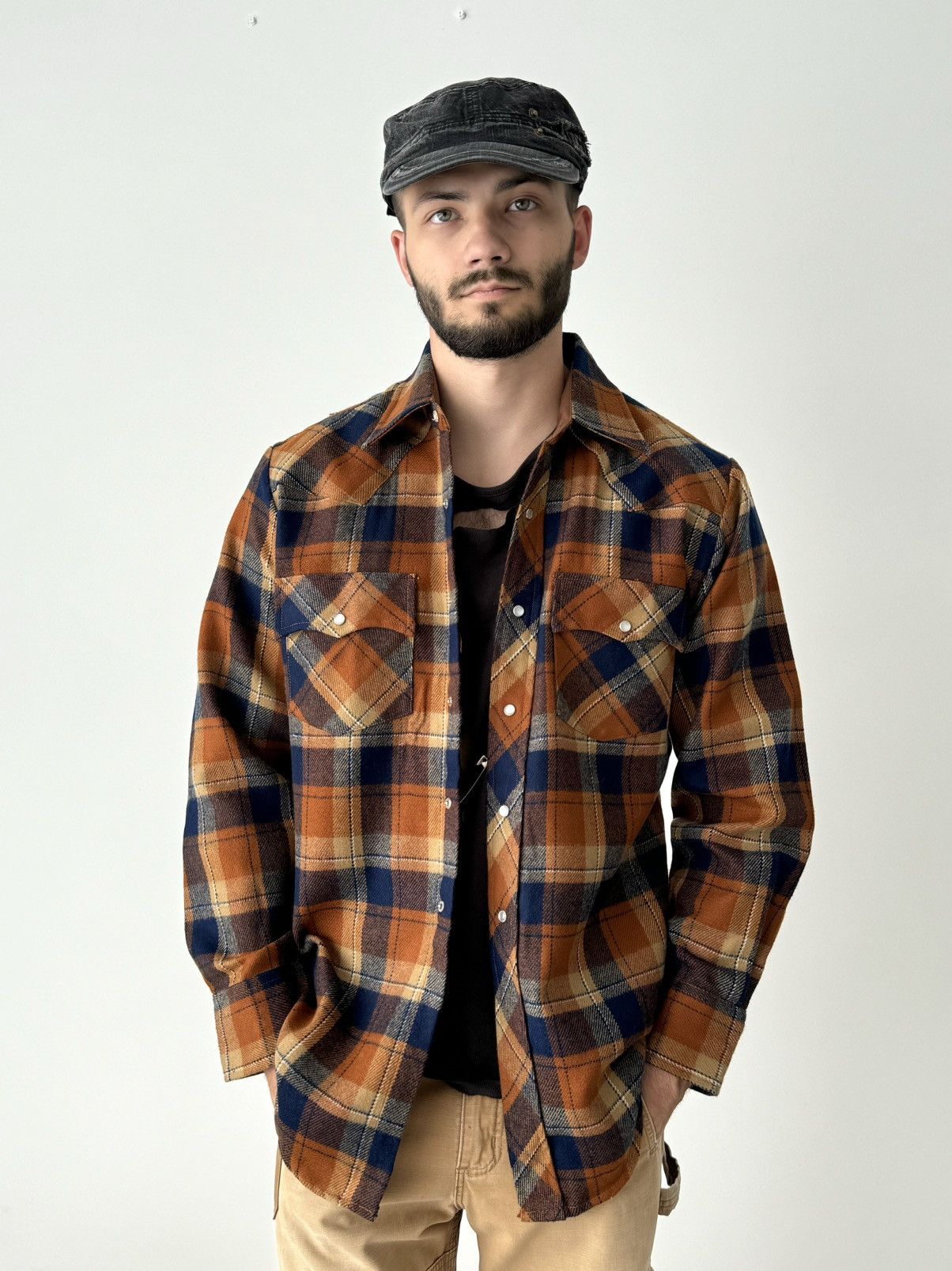 Vintage 1970s JC Penney Acrylic Work Plaid Button Shirt Size US M / EU 48-50 / 2 - 1 Thumbnail