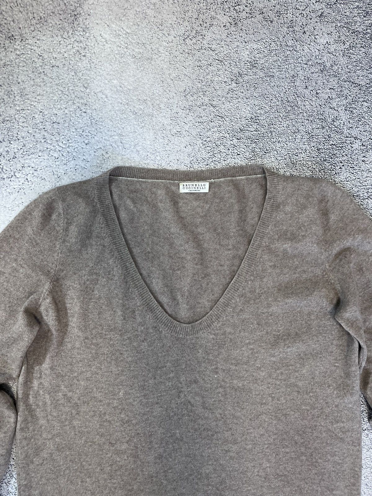 Brunello Cucinelli Brunello Cucinelli Cashmere Sweater V-neck Jumper RRP900$ Size L / US 10 / IT 46 - 4 Thumbnail