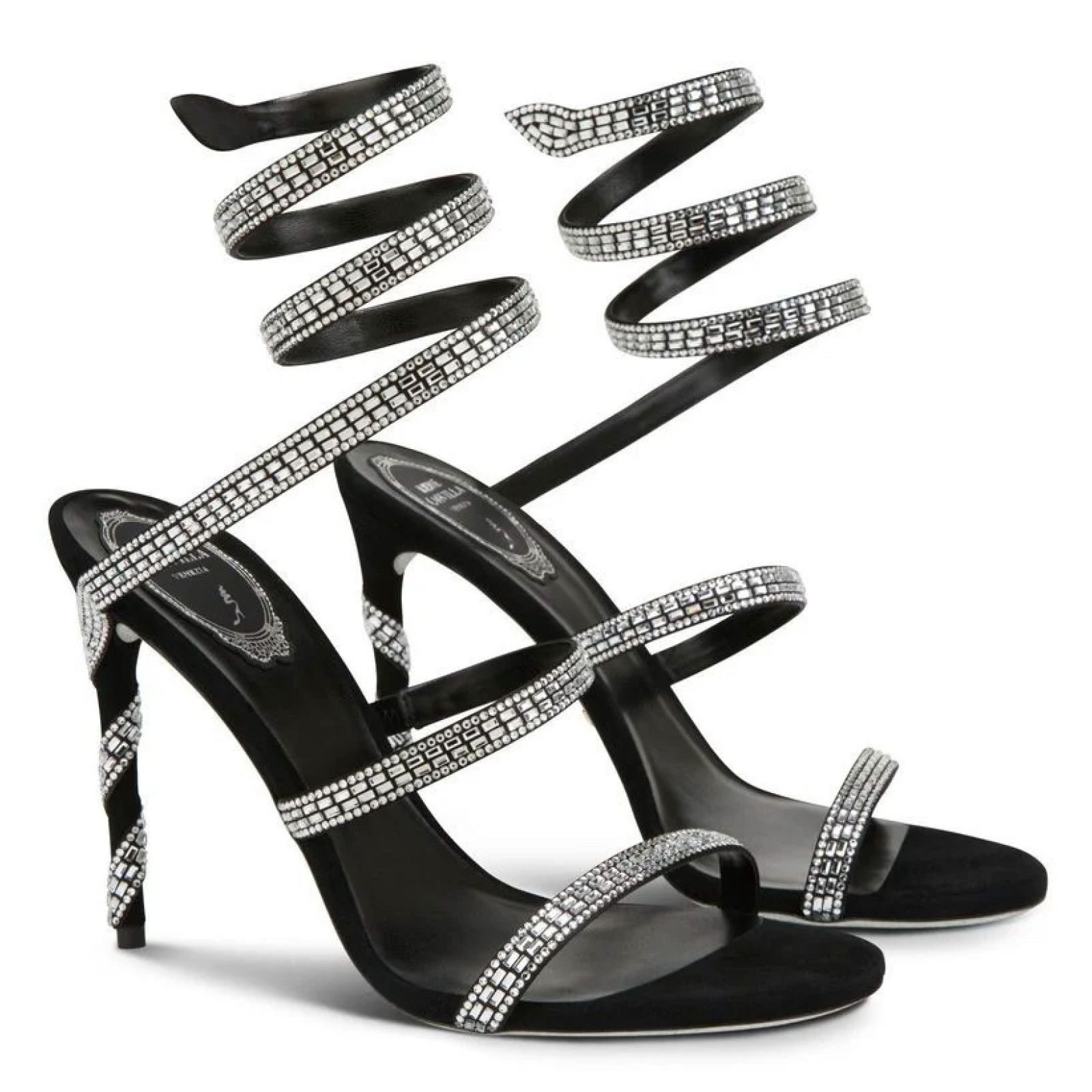 Rene Caovilla Margot Crystal Ankle Wrap Strap Sandal Heel Pump 36.5 Size US 6.5 / IT 36.5 - 3 Thumbnail