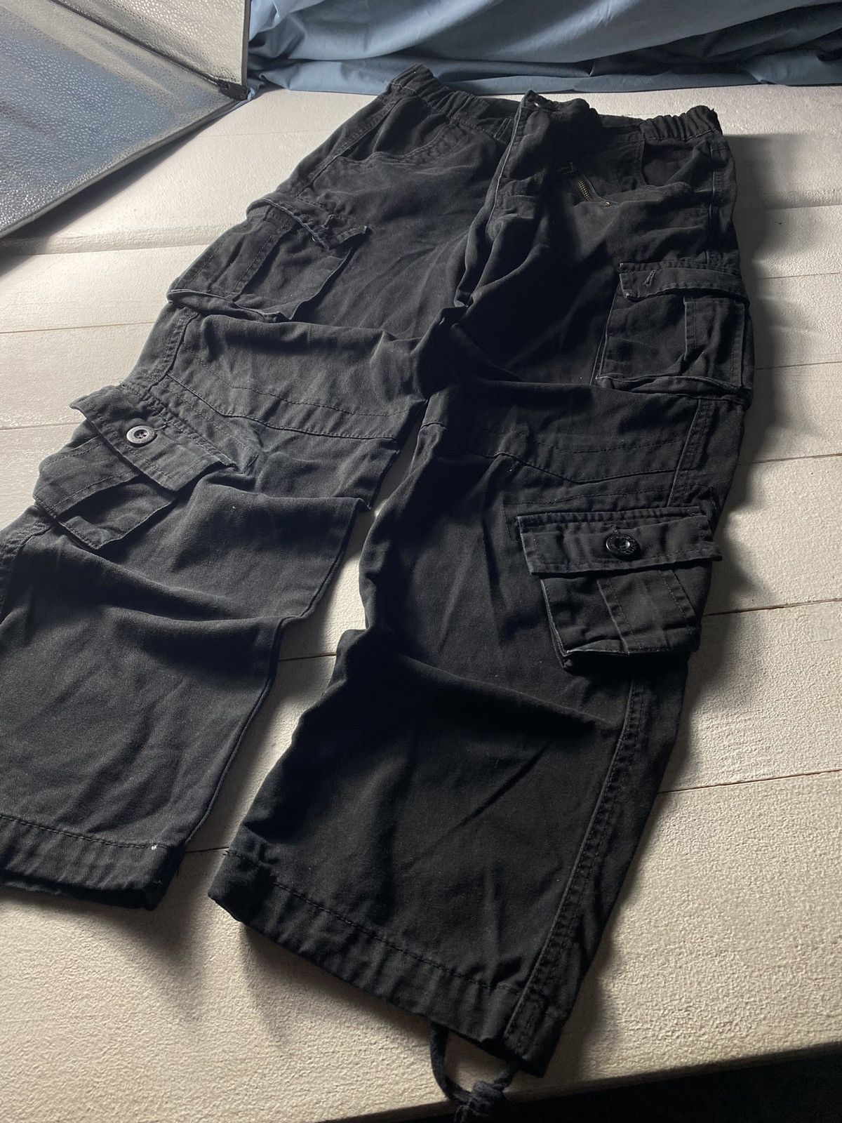 If Six Was Nine × Japanese Brand RARE🔥BONDAGE BLACK OPIUM MULTIPOCKET PANTS Y2k WATANABE Size US 33 - 2 Thumbnail