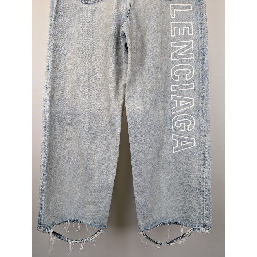 Balenciaga o1rshd1 Organic Japanese Twill Baggy Pants in Dirty Blue Size US 32 / EU 48 - 8 Thumbnail