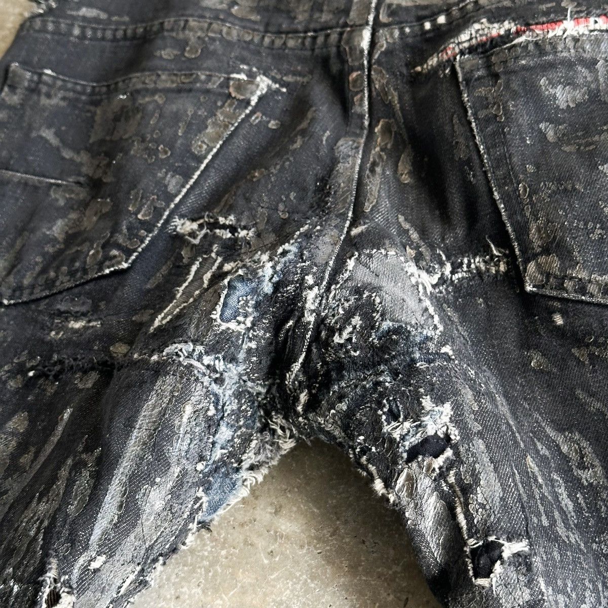 Dior Dior THRASHED AW03 “LUSTER” BORO Waxed Repair Denim By Hedi Size US 32 / EU 48 - 13 Thumbnail