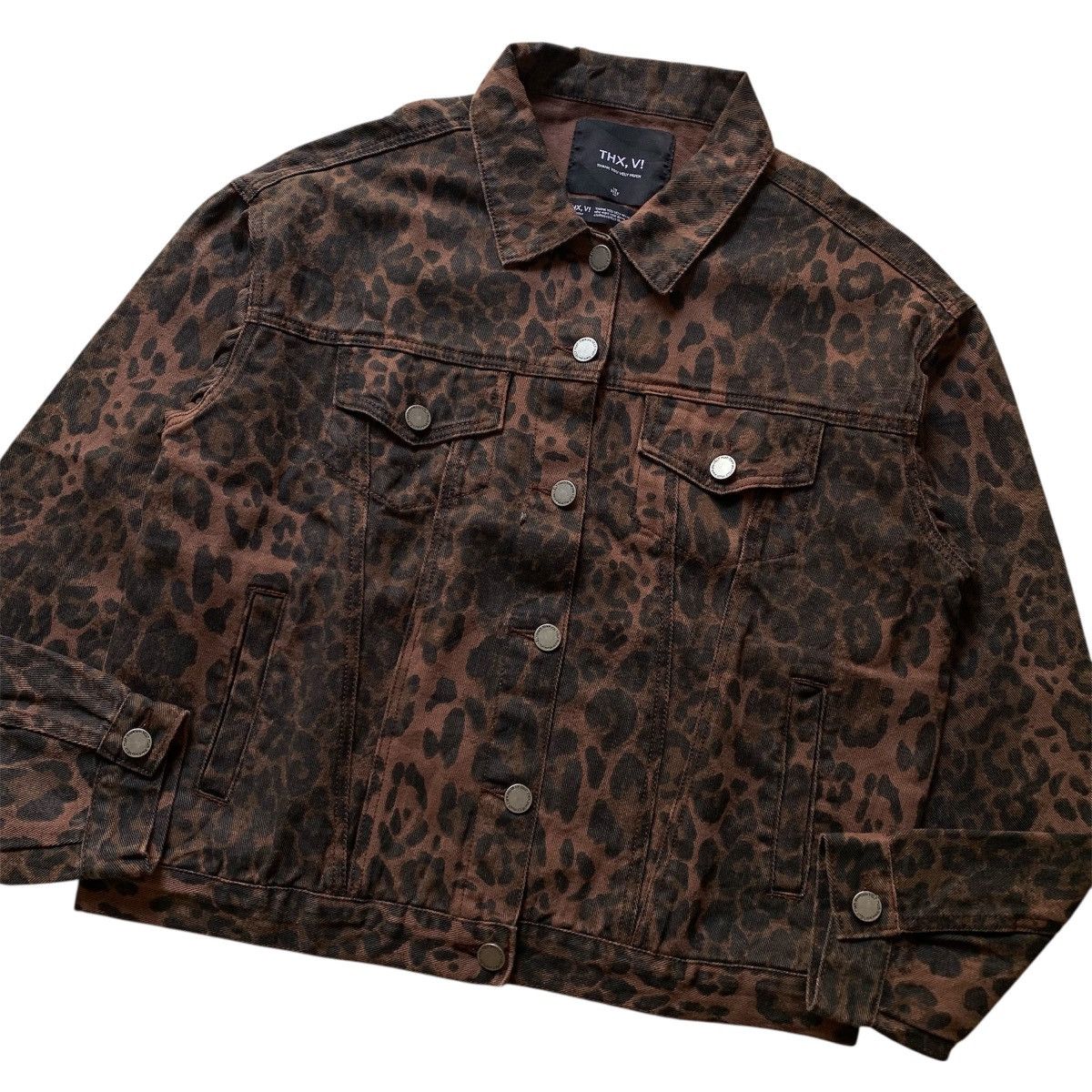 Japanese Brand Im Velly Leopard Denim Jacket Trucker Jeans Size US L / EU 52-54 / 3 - 3 Thumbnail