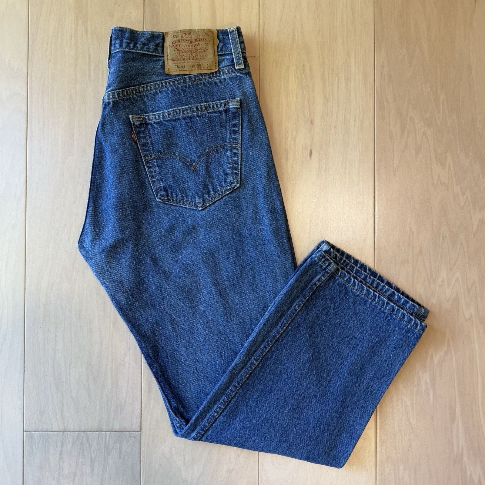 Levi's × Vintage Vintage Levis 501 Jeans 33 Blue 90s Made in USA Workwear Size US 33 - 2 Thumbnail