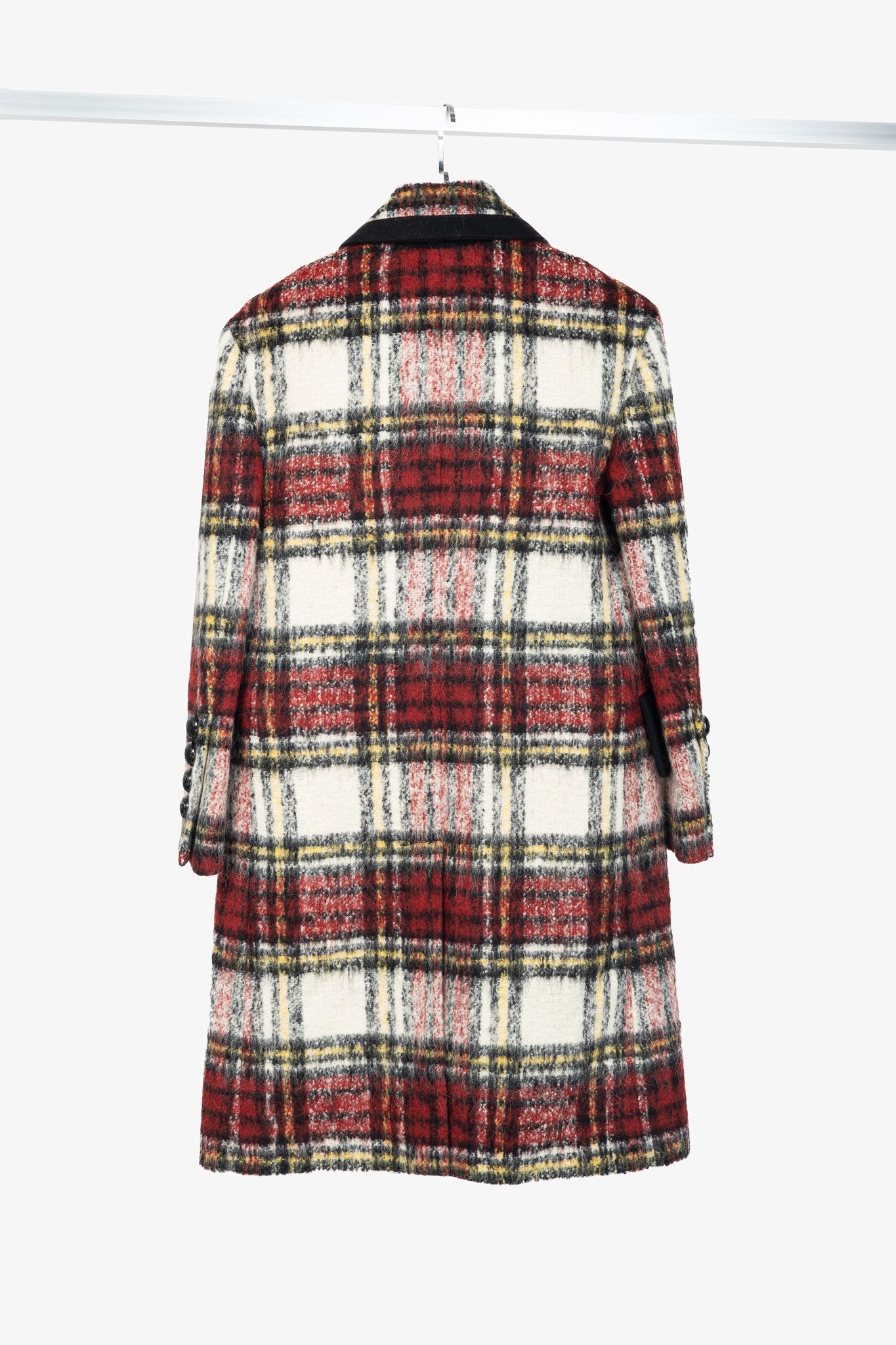 Burberry Burberry AW/16 Runway Red Tartan Wool-Blend Coat Size XS / US 0-2 / IT 36-38 - 2 Thumbnail