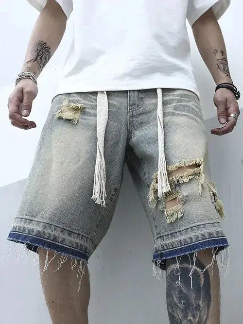 Other Kawase x Maki Jorts Vintage Washed Distressed Denim Size US 32 / EU 48 - 4 Thumbnail