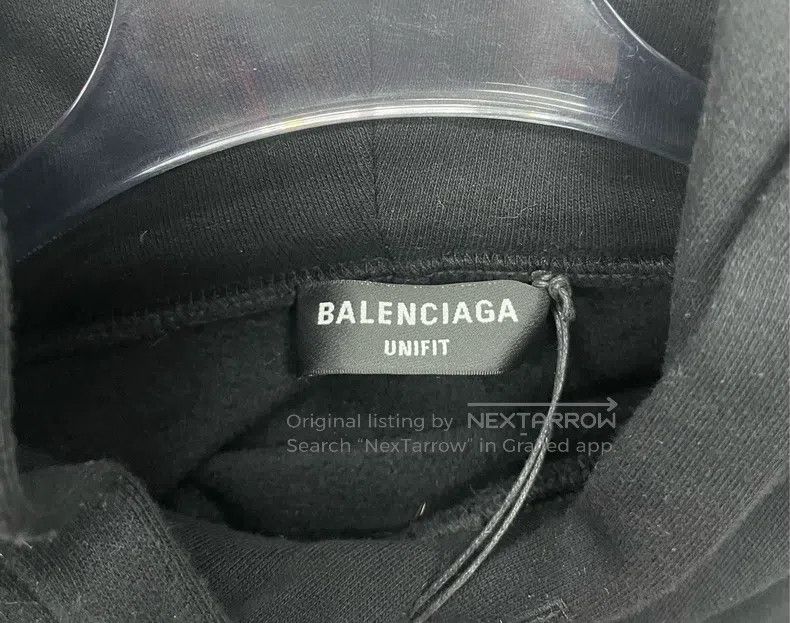 Balenciaga Balenciaga Black fringe waterfall print hooded sweatshirt, Size US M / EU 48-50 / 2 - 3 Thumbnail