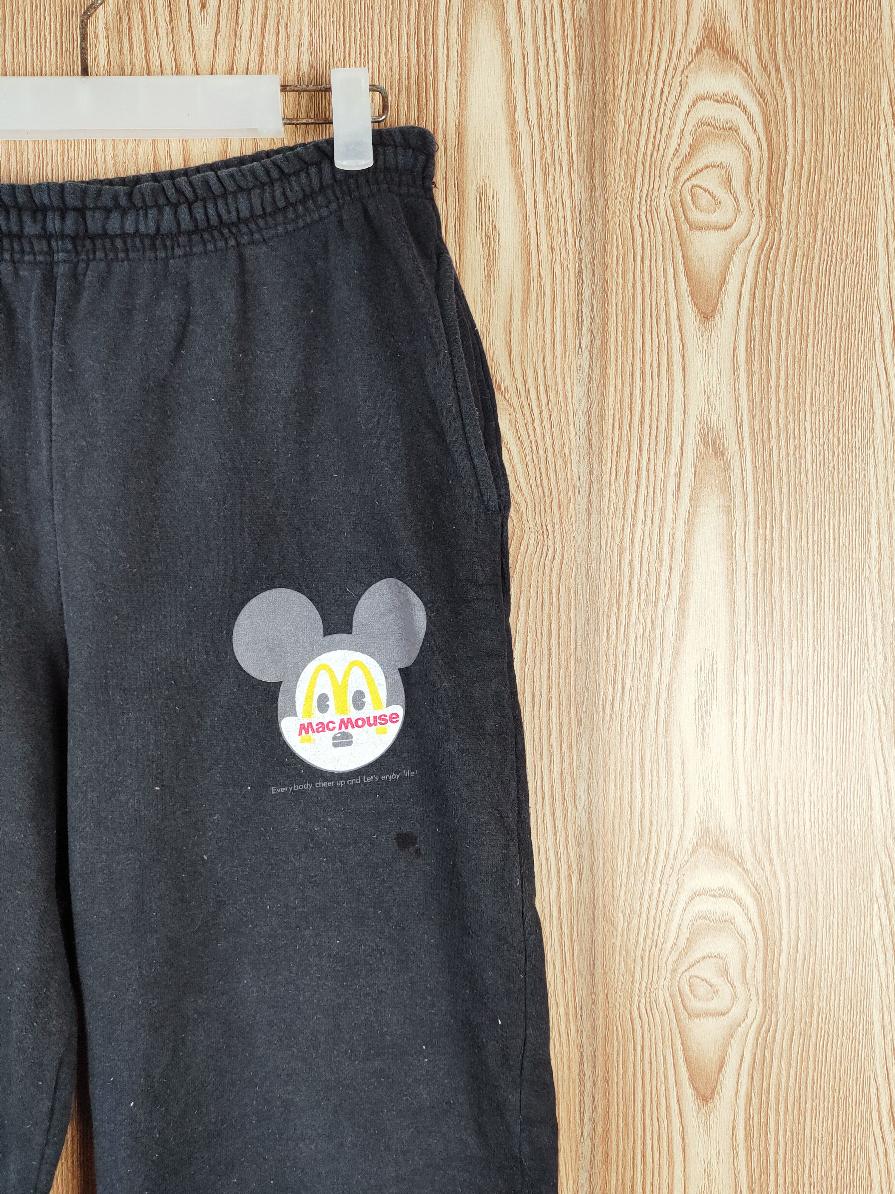 Vintage McDonald vintage Black Faded Mac Mouse Joggers pants #W188 Size 26" / US 2 / IT 38 - 6 Thumbnail