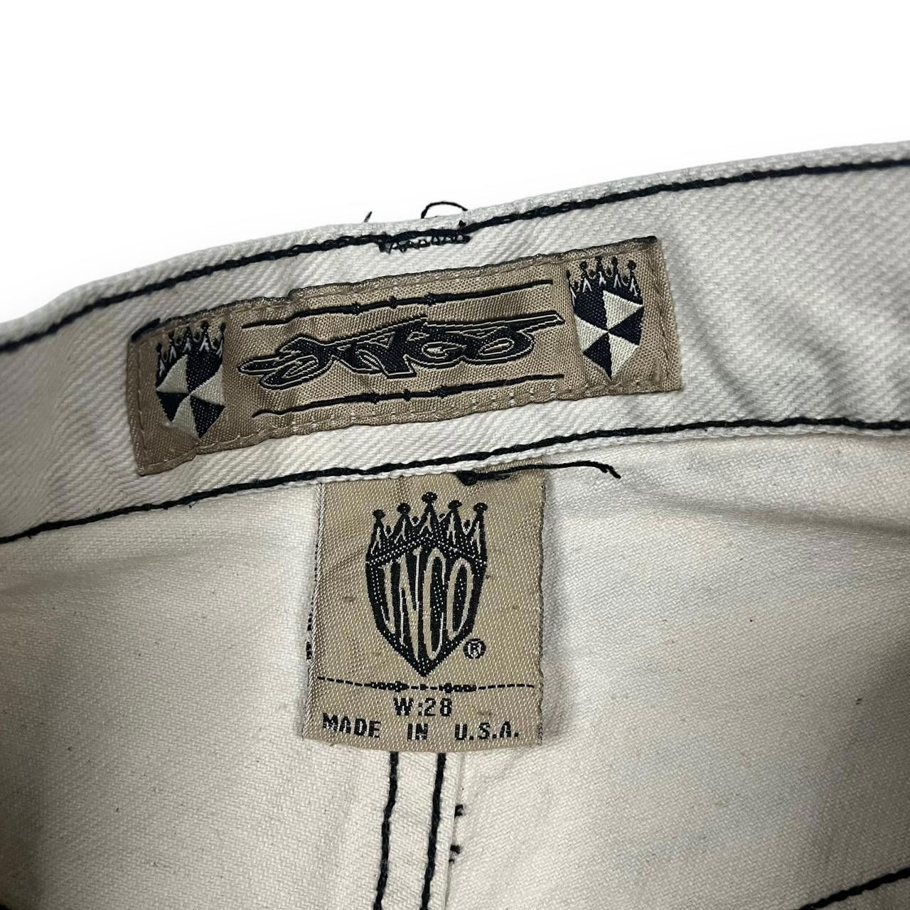 JNCO JNCO Men's White and Cream Shorts Size US 27 - 4 Thumbnail