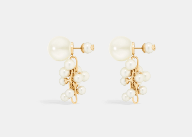 Dior o1w1db10126 E3750W Size : OS / Earrings in Gold/White Size ONE SIZE - 2 Thumbnail