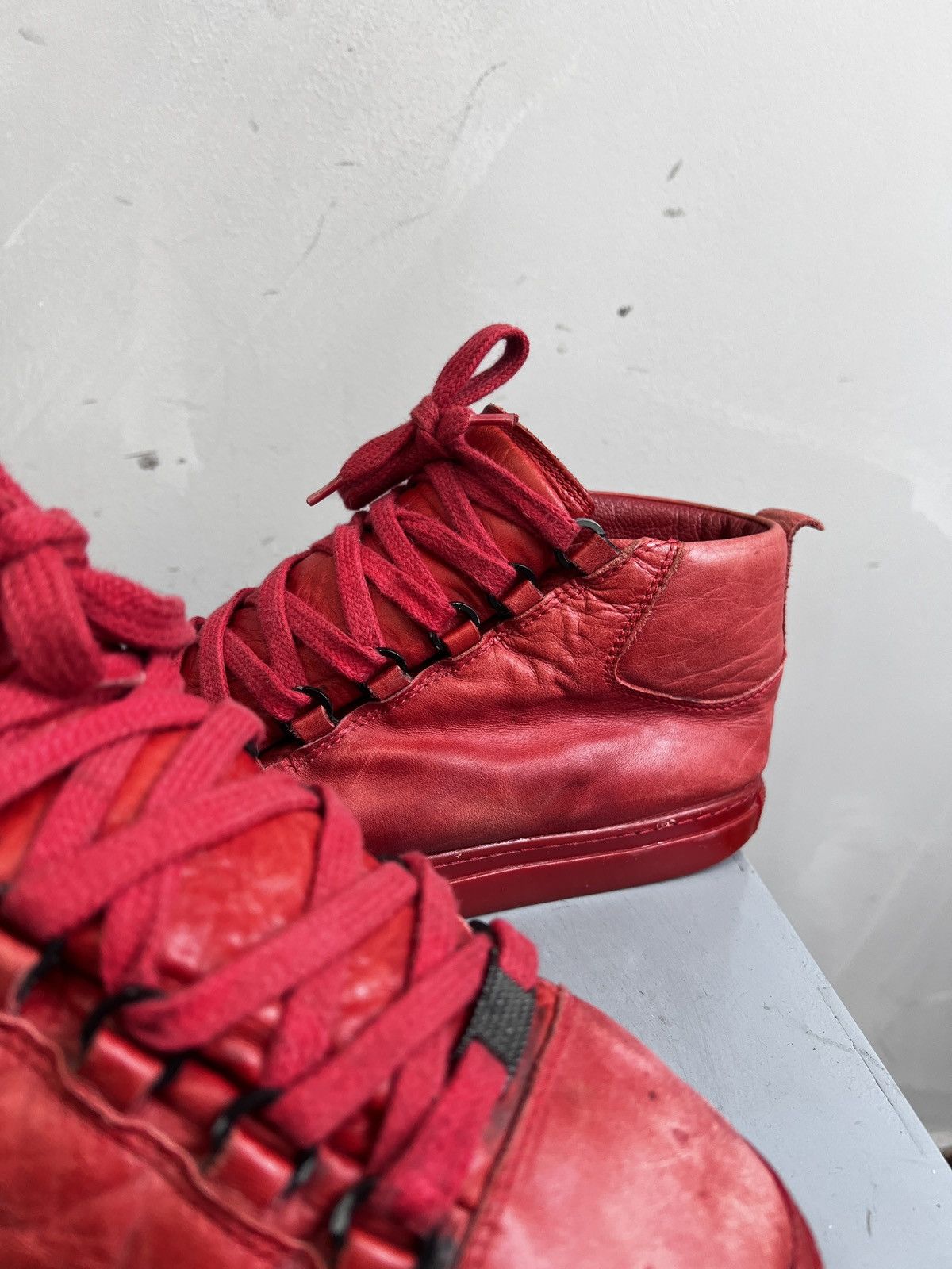 Designer × Vintage Vintage FADED BALENCIAGA STYLE LEATHER BOOTS SHOES Size US 9 / IT 39 - 12 Thumbnail