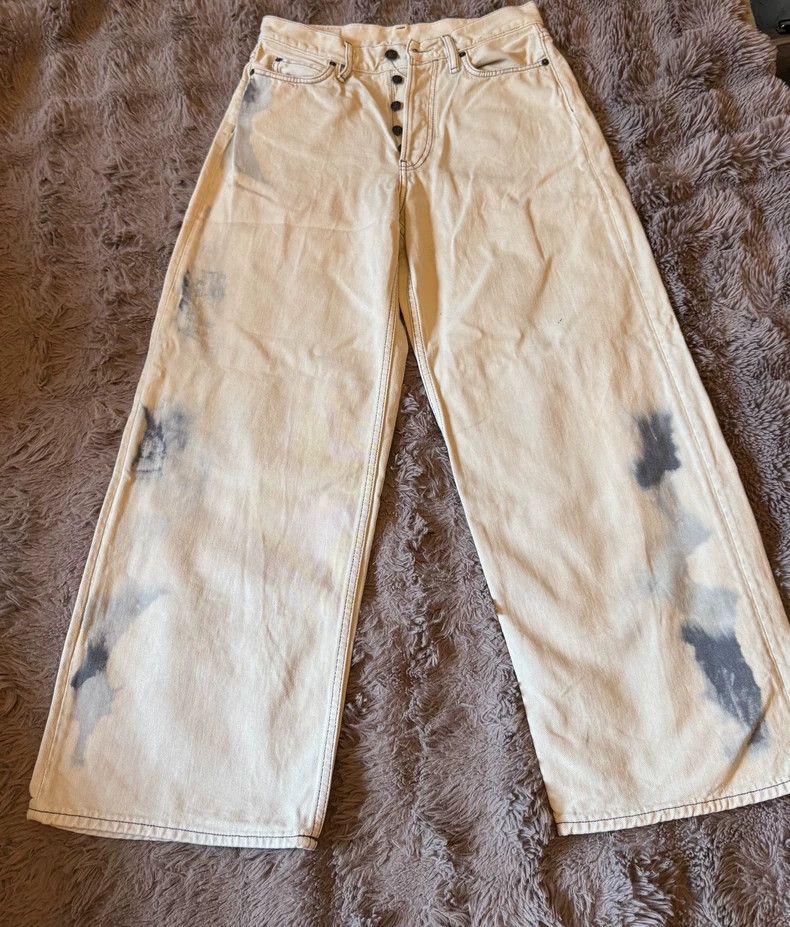 Acne Studios Acne Studios Light yellow splashed ink flared jeans Size US 28 / EU 44 - 1 Thumbnail