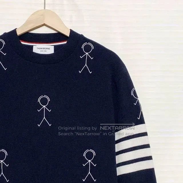 Thom Browne Thom Browne FW21 Graffiti Stripe Cashmere Sweater. Size US L / EU 52-54 / 3 - 3 Thumbnail