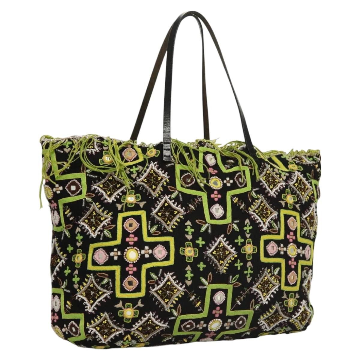 Fendi Tote Bag Beads Black, Women's