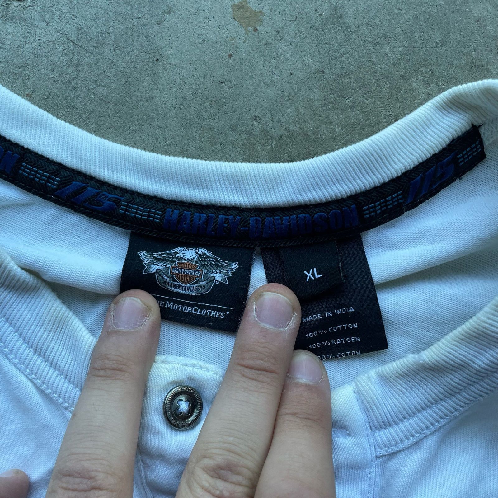 Vintage VINTAGE HARLEY DAVIDSON LONGSLEEVE WHITE SHIRT XL SLEEVE Size US XL / EU 56 / 4 - 4 Thumbnail