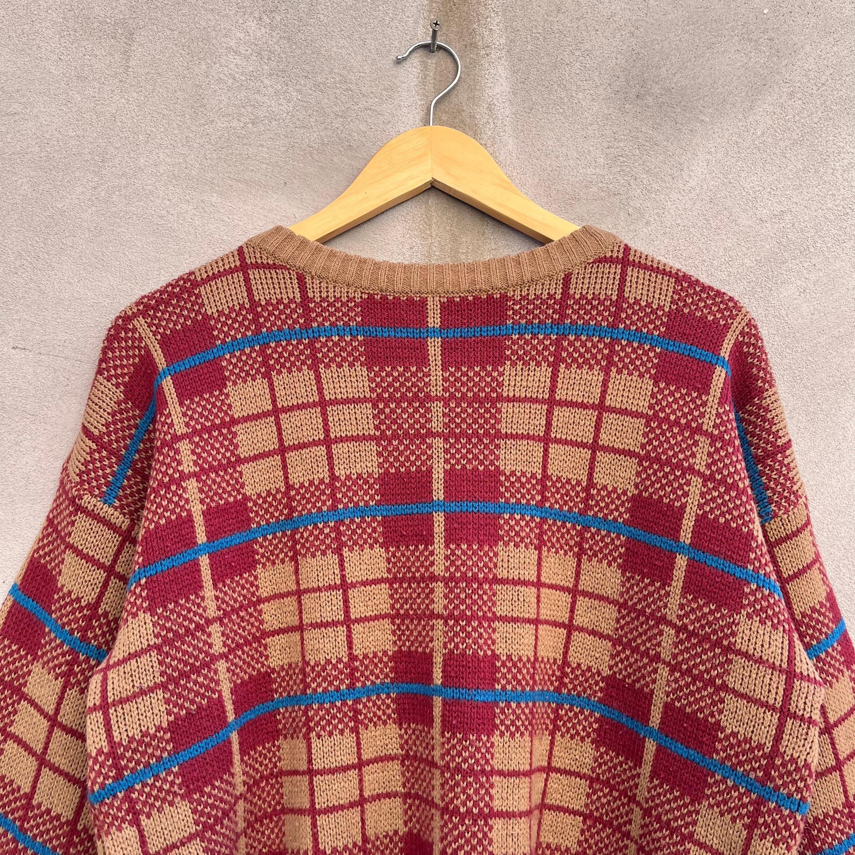 Vintage 80's Vintage Plaid Woven Sweater Size US M / EU 48-50 / 2 - 5 Thumbnail