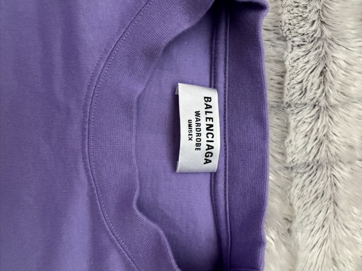 Balenciaga Purple Balenciaga Political Campaign Logo Print T-Shirt Size XL / US 12-14 / IT 48-50 - 5 Thumbnail