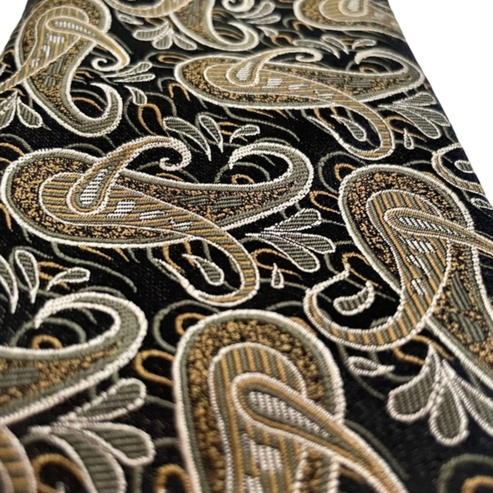 Vintage × XMI Platinum Vintage XMI for Nordstrom Neutrals Paisley Brocade Silk Tie Size ONE SIZE - 8 Thumbnail