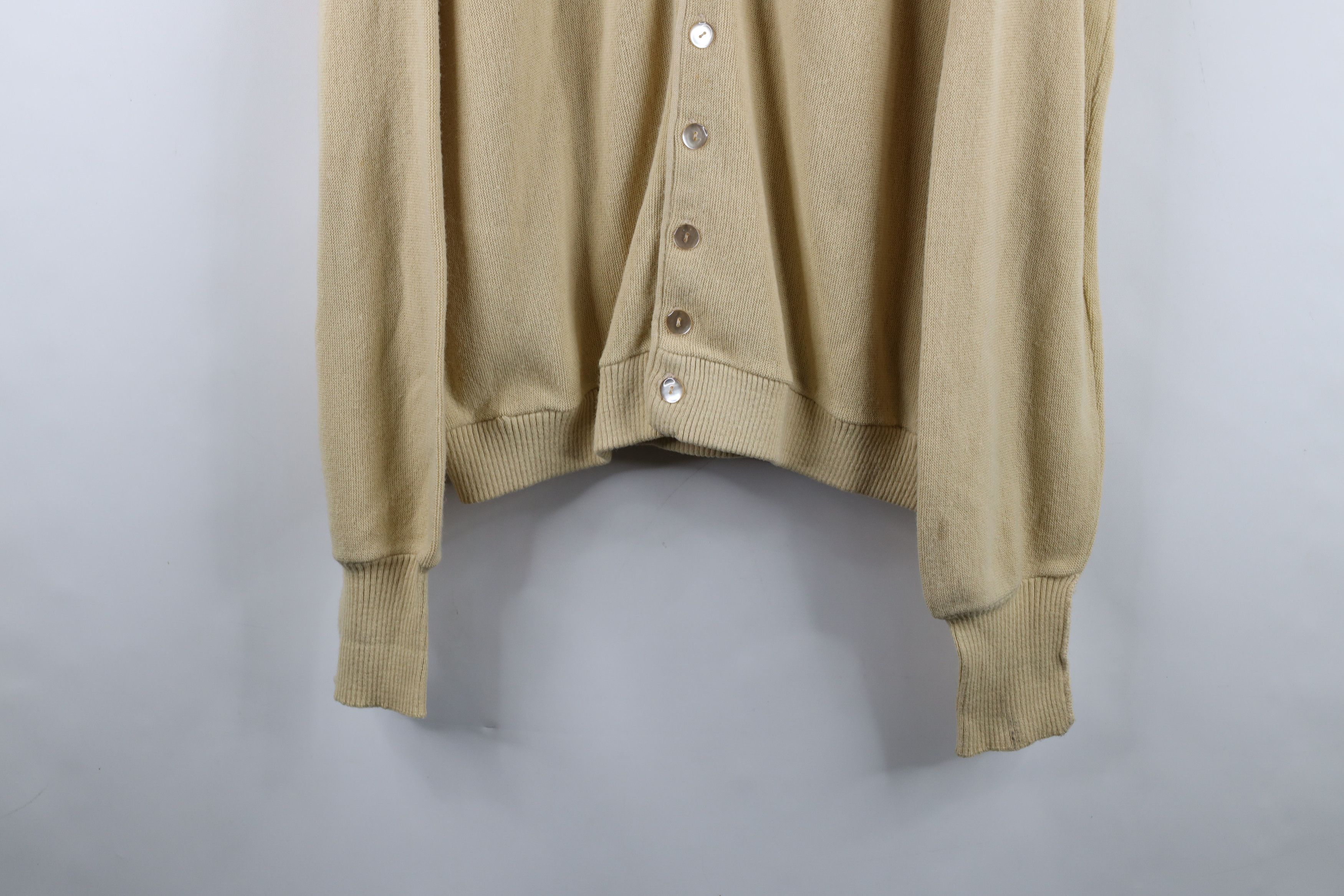 Vintage Vintage 70s Streetwear Knit Cardigan Sweater Beige USA Size US XL / EU 56 / 4 - 3 Thumbnail