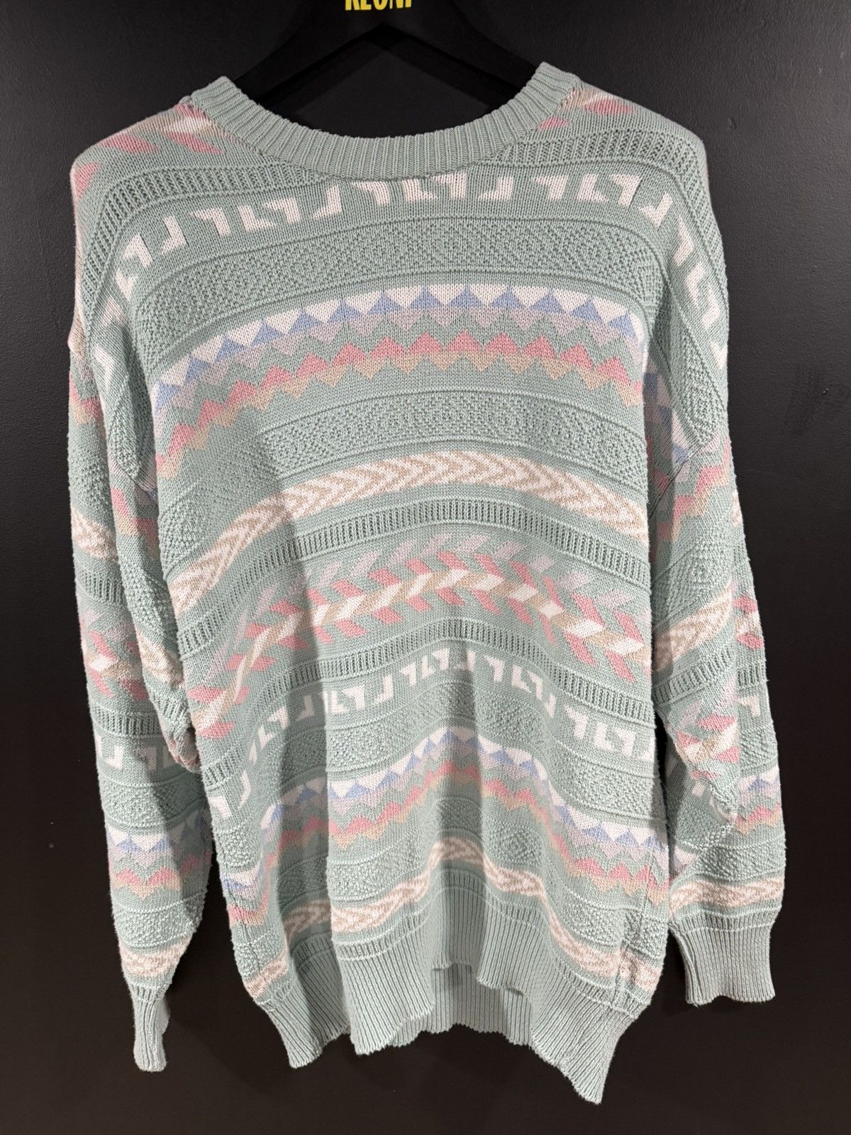 Van Heusen 1980s Vintage Van Heusen Pastel Knit Grunge Dad Sweater XL Size US XL / EU 56 / 4 - 2 Thumbnail