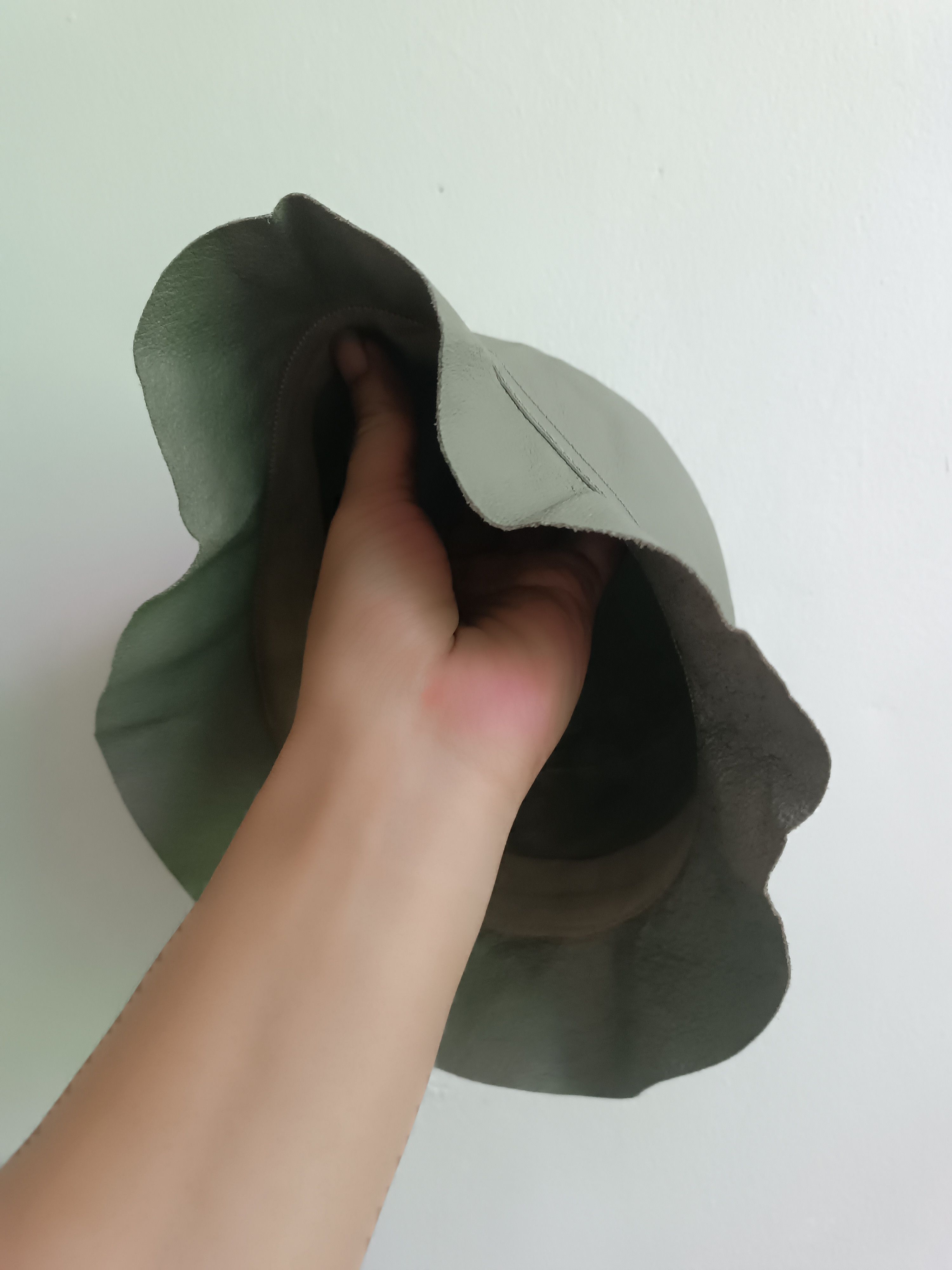 Japanese Brand Grey Leather Bucket Hat Size ONE SIZE - 3 Thumbnail