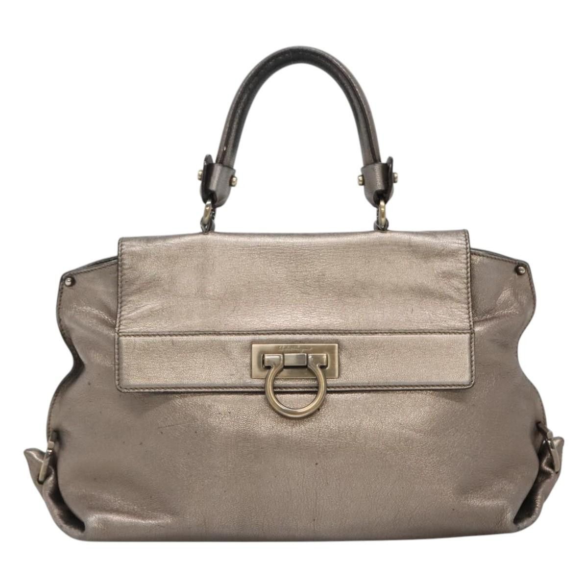 Salvatore Ferragamo Sofia Silver Leather Handbag (Pre-Owned) Size ONE SIZE - 1 Thumbnail