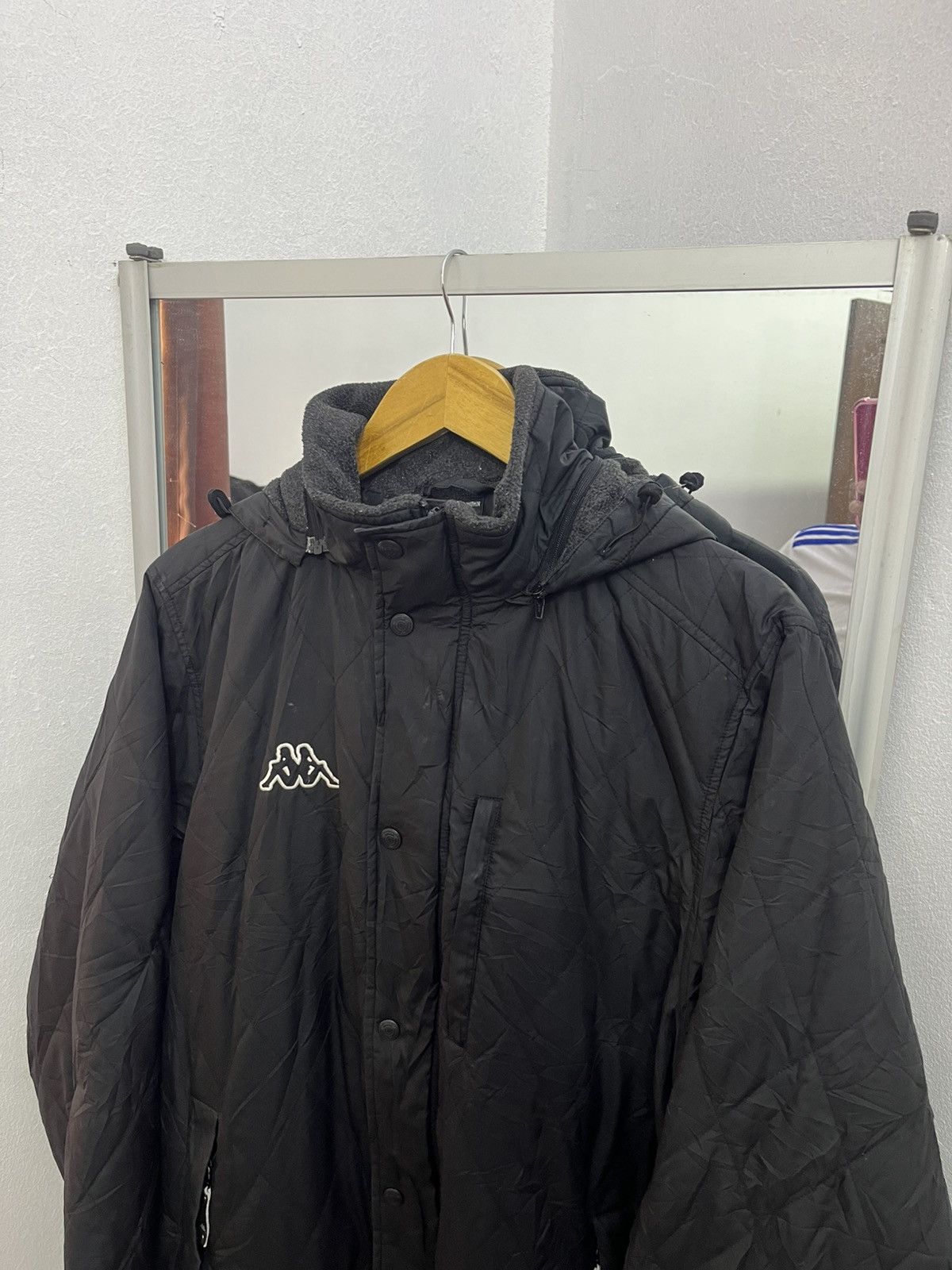 Kappa Vintage Kappa Black Bench Coat Long Parka Hooded Size US XL / EU 56 / 4 - 2 Thumbnail