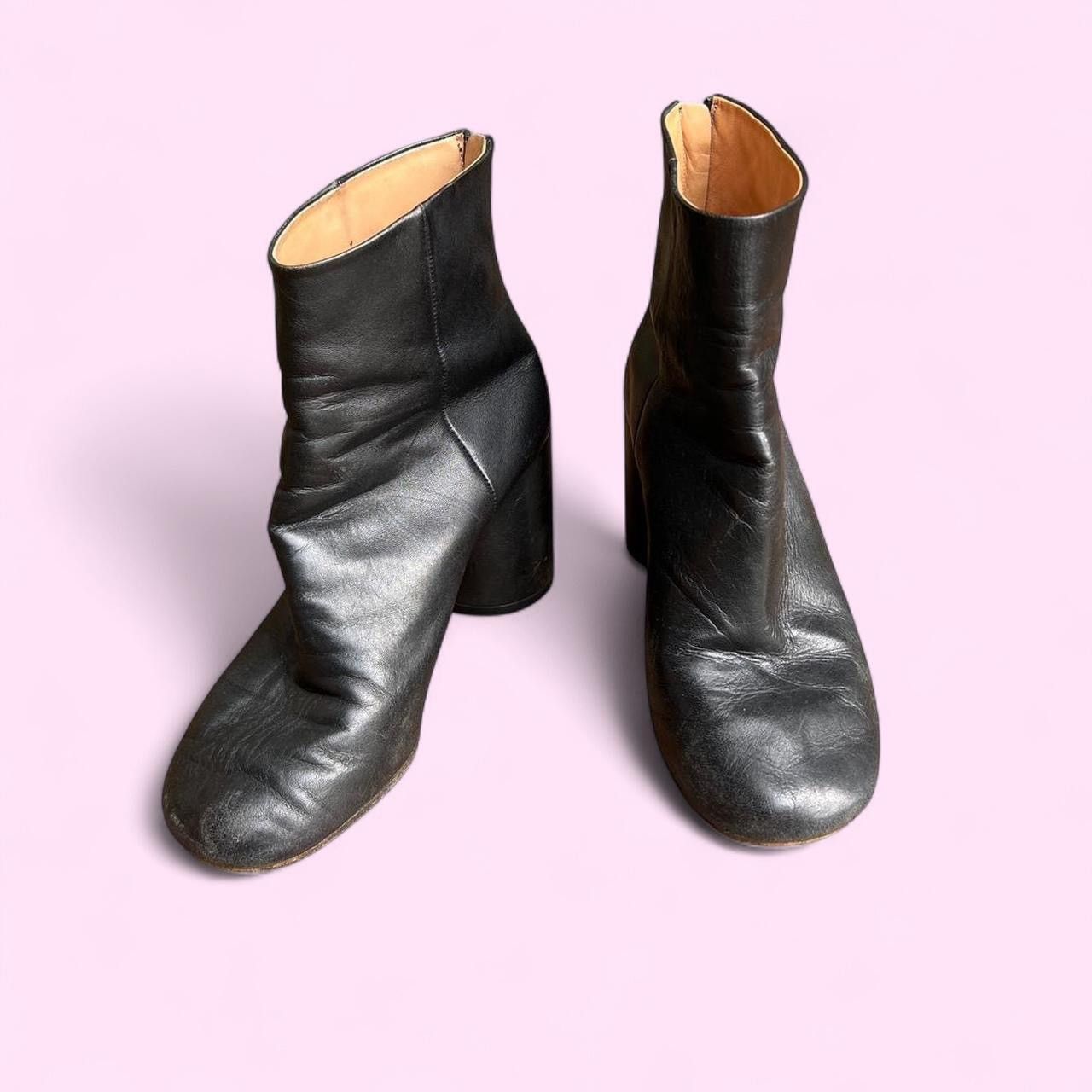 Maison Margiela Maison Margiela Black Leather Ankle Boots – Size 38 Size US 8 / IT 38 - 1 Thumbnail