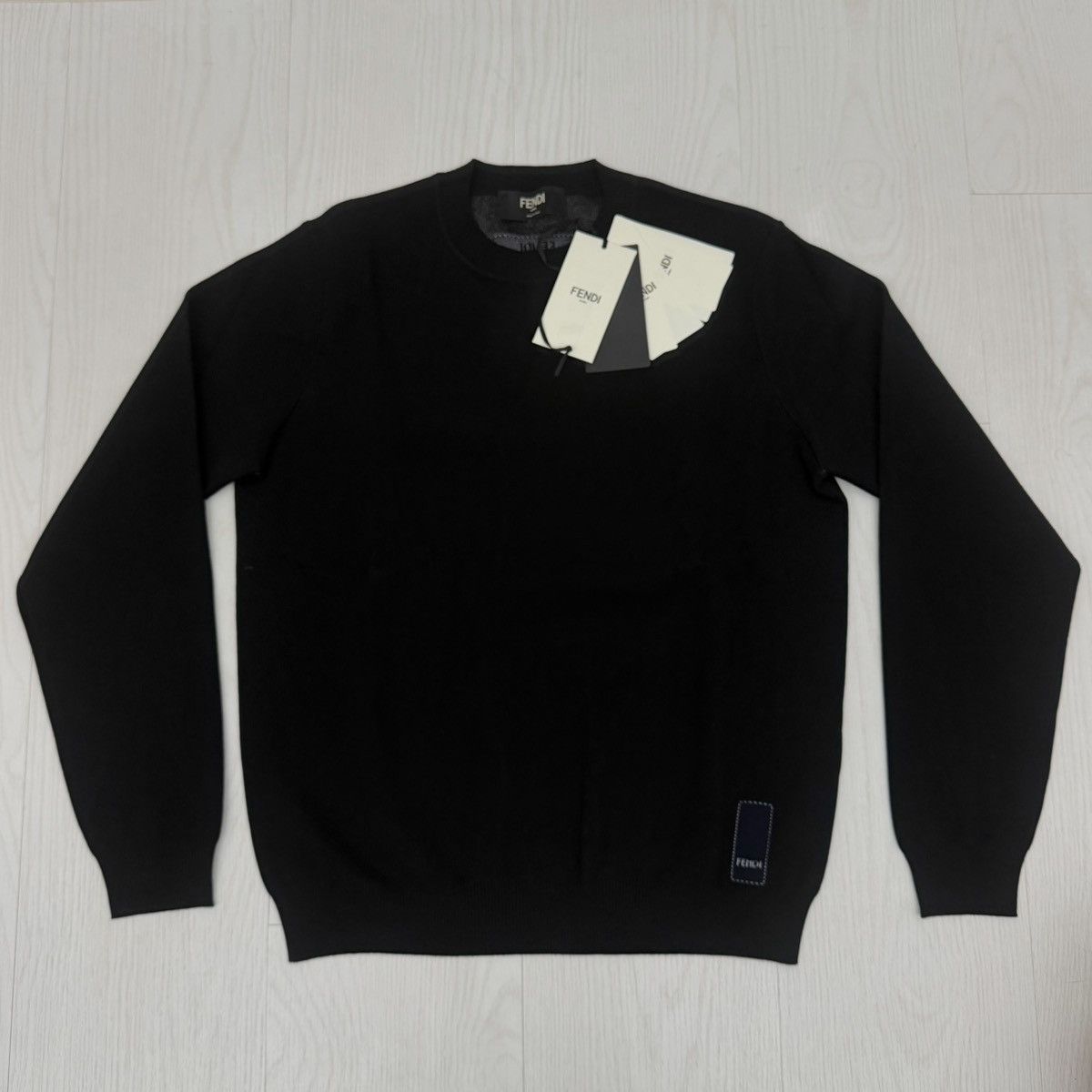 Fendi Fendi FZX030 Logo Knit Sweatshirt Sweater Black Size US S / EU 44-46 / 1 - 4 Thumbnail