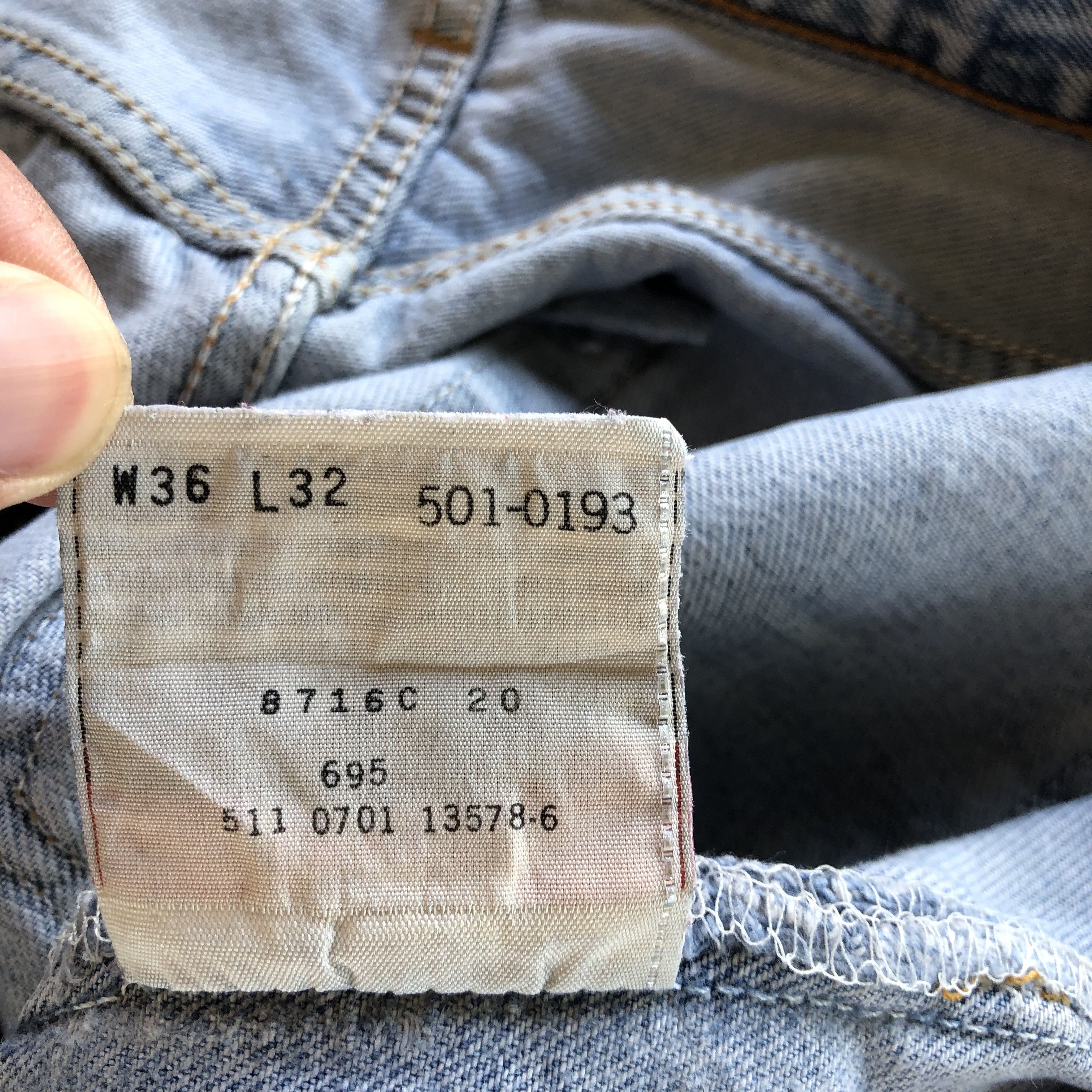 Levi's Vintage Levis 501 Sun Faded Jeans Levi's Stonewash Denim Size US 34 / EU 50 - 10 Thumbnail