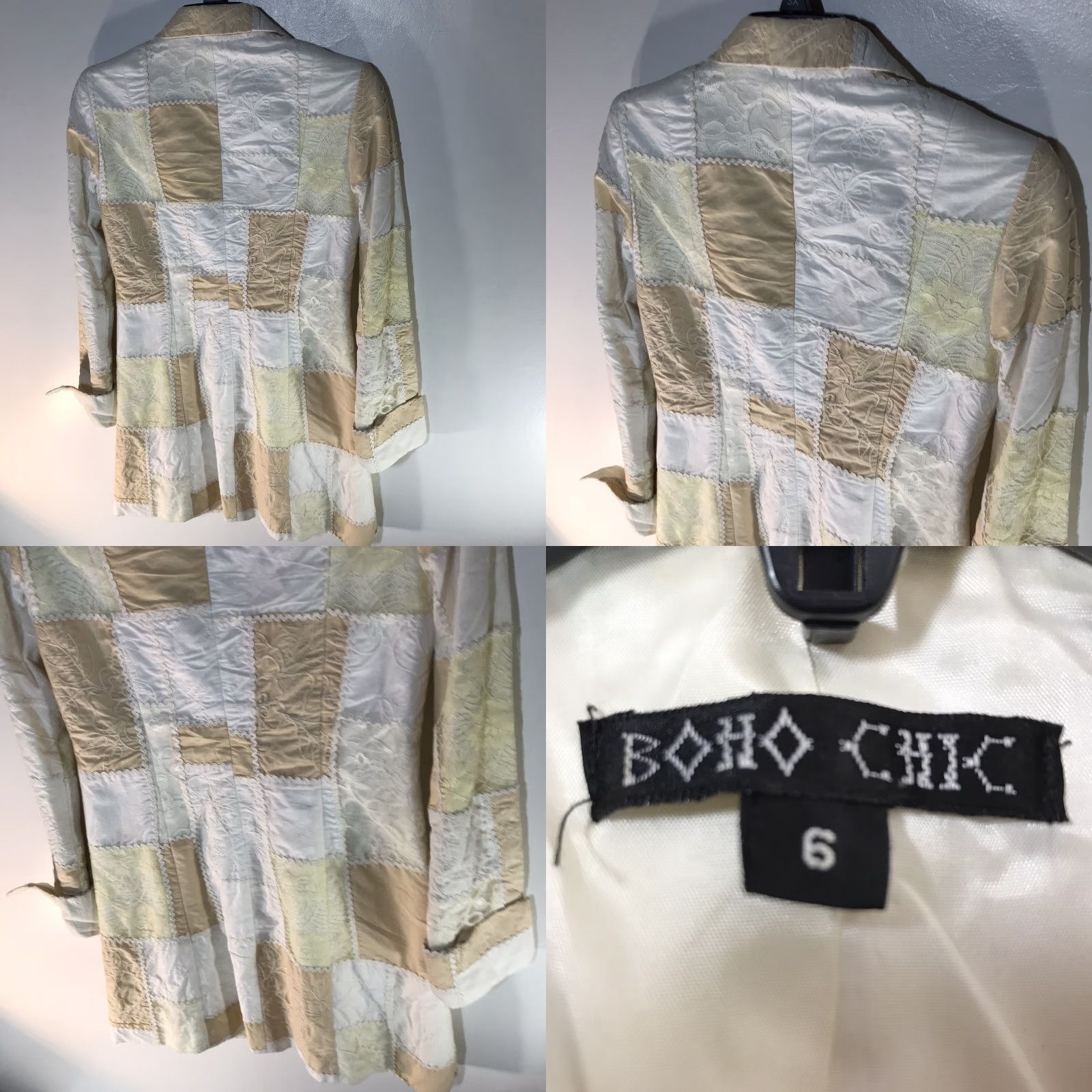 Vintage VINTAGE Boho Chic Long Jacket Women Size 6 Silk Patchwork Bohemian 90s City Fall Winter Size M / US 6-8 / IT 42-44 - 8 Thumbnail