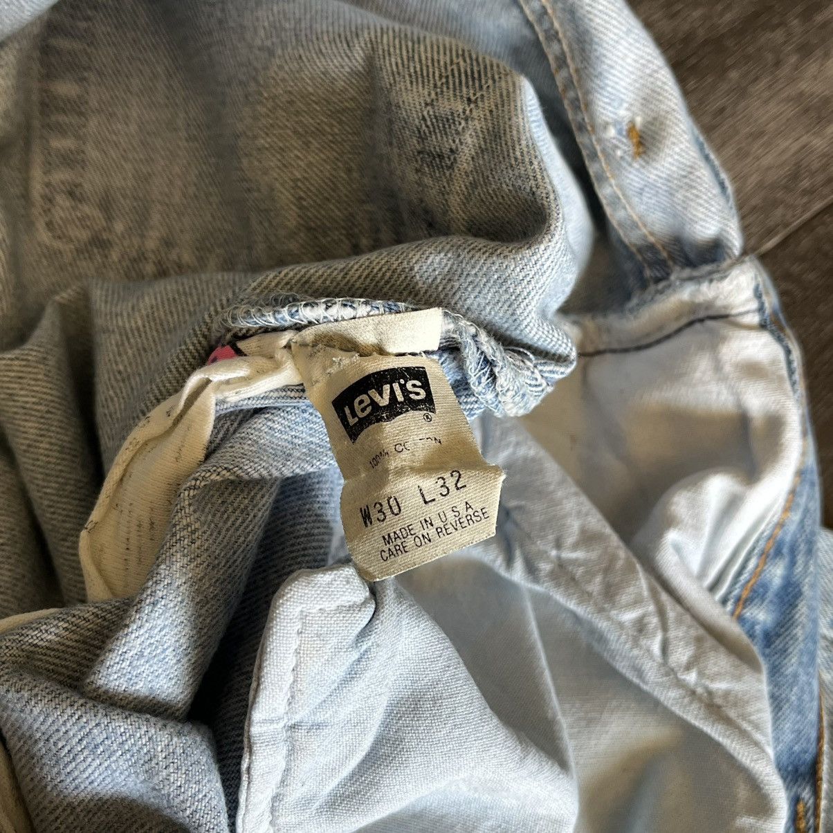 Levi's Vintage 1990s Levis 501 Reworked Buttonfly Denim Jeans 30x30 Size US 30 / EU 46 - 11 Thumbnail