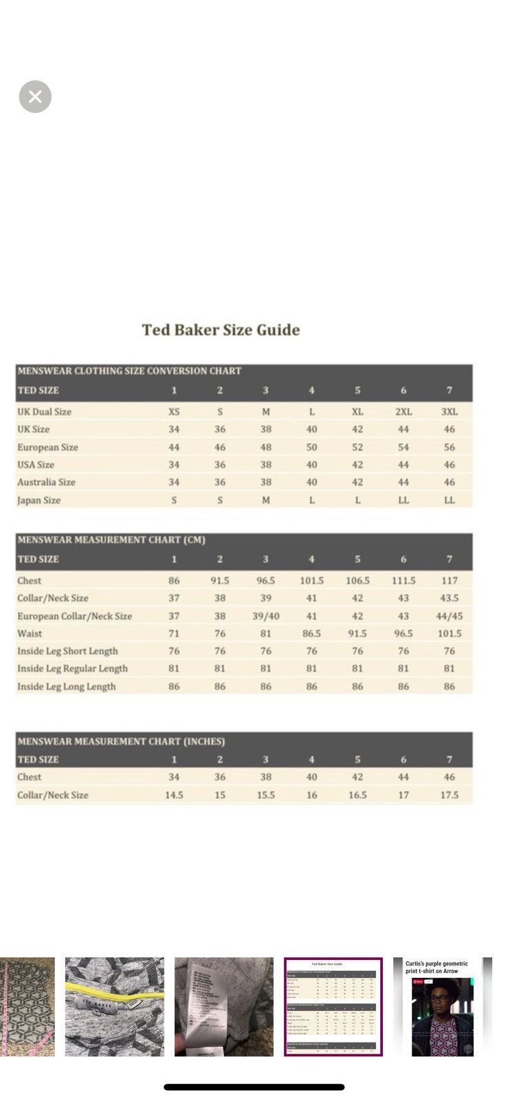 Ted Baker Ted baker mens Mitch hexagon‎ print tee size 3 Size US M / EU 48-50 / 2 - 7 Thumbnail