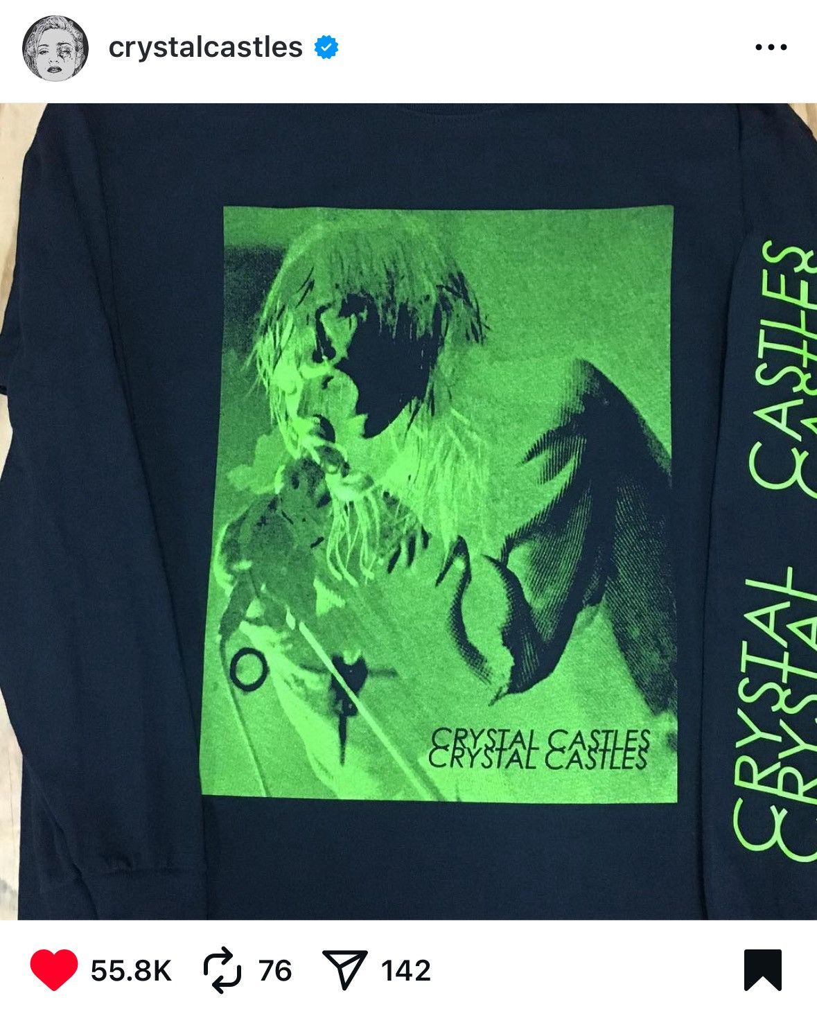 Band Tees Crystal Castles Edith Long Sleeve Size US M / EU 48-50 / 2 - 13 Thumbnail