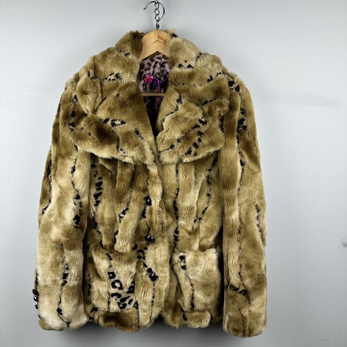 Vintage Vintage Bimbo Girl Y2K Glamour Leopard Fur Coat Size M / US 6-8 / IT 42-44 - 1 Thumbnail
