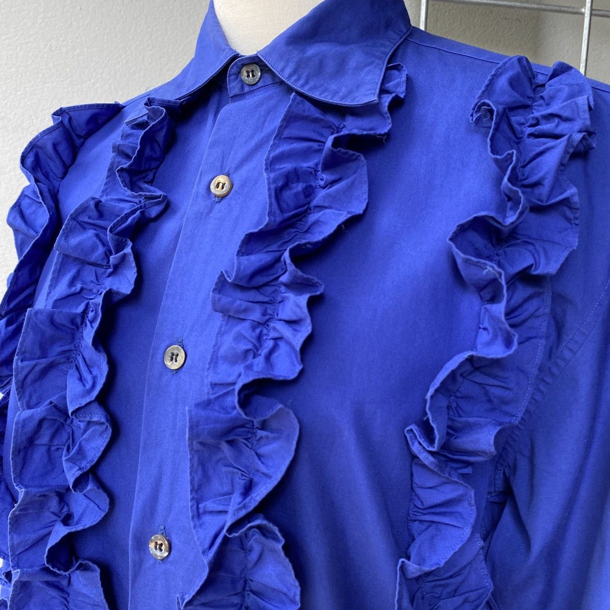 Masaki Matsushima MASAKI MATSUSHIMA Cobalt Ruffle Front Blouse Size US M / EU 48-50 / 2 - 4 Thumbnail