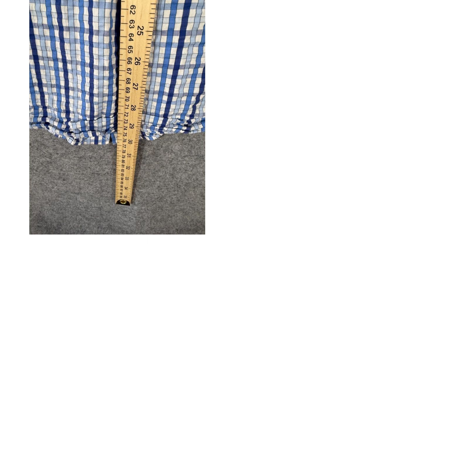 Lands' End Lands' End Camp Shirt Mens M White Blue Plaid Seersucker Traditional Fit Shirt Short Sleeve Button-Up Casual Travel Mens Size US M / EU 48-50 / 2 - 9 Thumbnail
