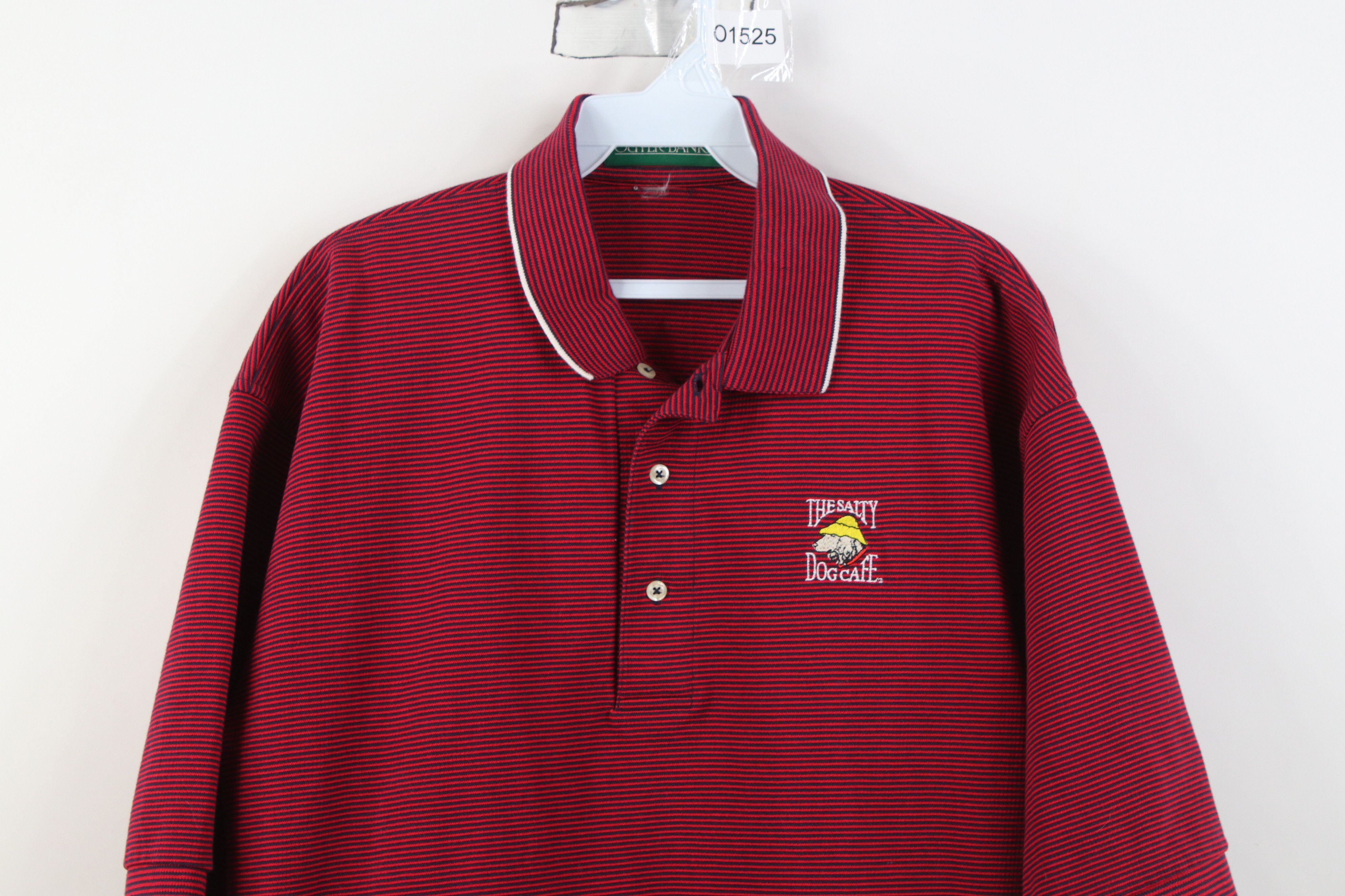 Vintage Vintage 90s The Salty Dog Cafe Collared Golf Polo Shirt Red Size US L / EU 52-54 / 3 - 2 Thumbnail