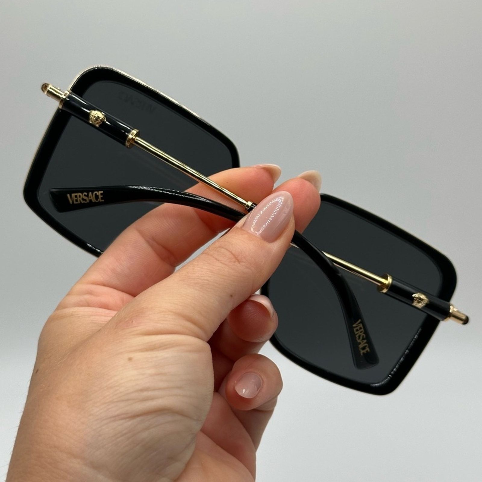 Versace NEW VERSACE VE2261 100287 Black Dark Grey Women Sunglasses Size ONE SIZE - 8 Thumbnail
