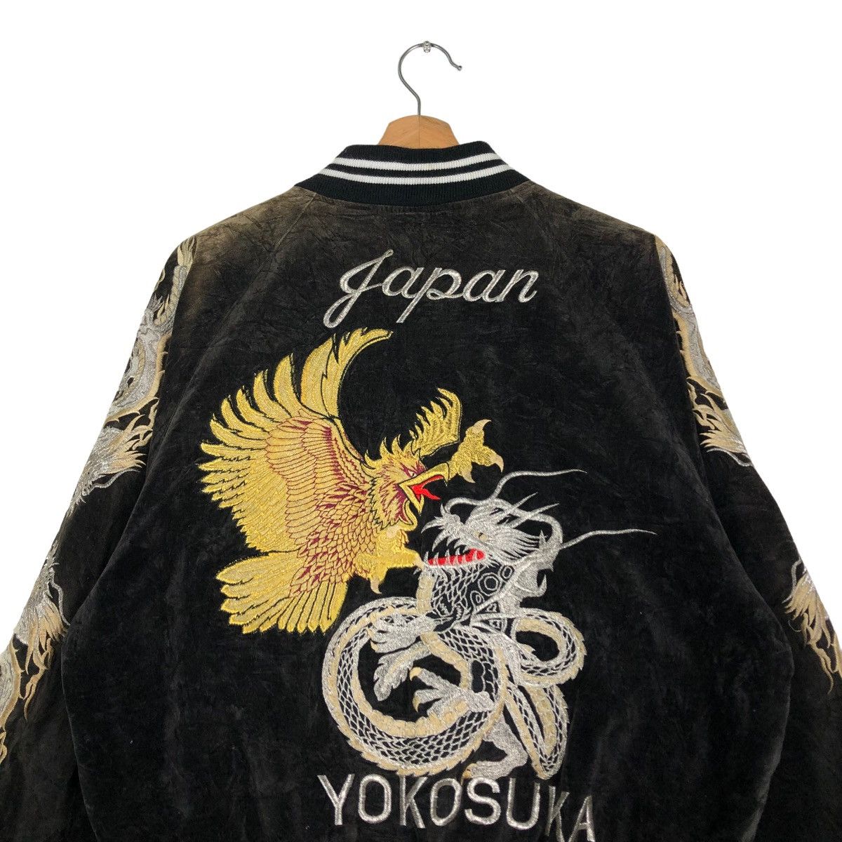 Toyo Enterprises 🔥VINTAGE VELVET SOUVENIR JACKET OVER PRINT JAPAN YOKOSUKA Size US M / EU 48-50 / 2 - 9 Thumbnail
