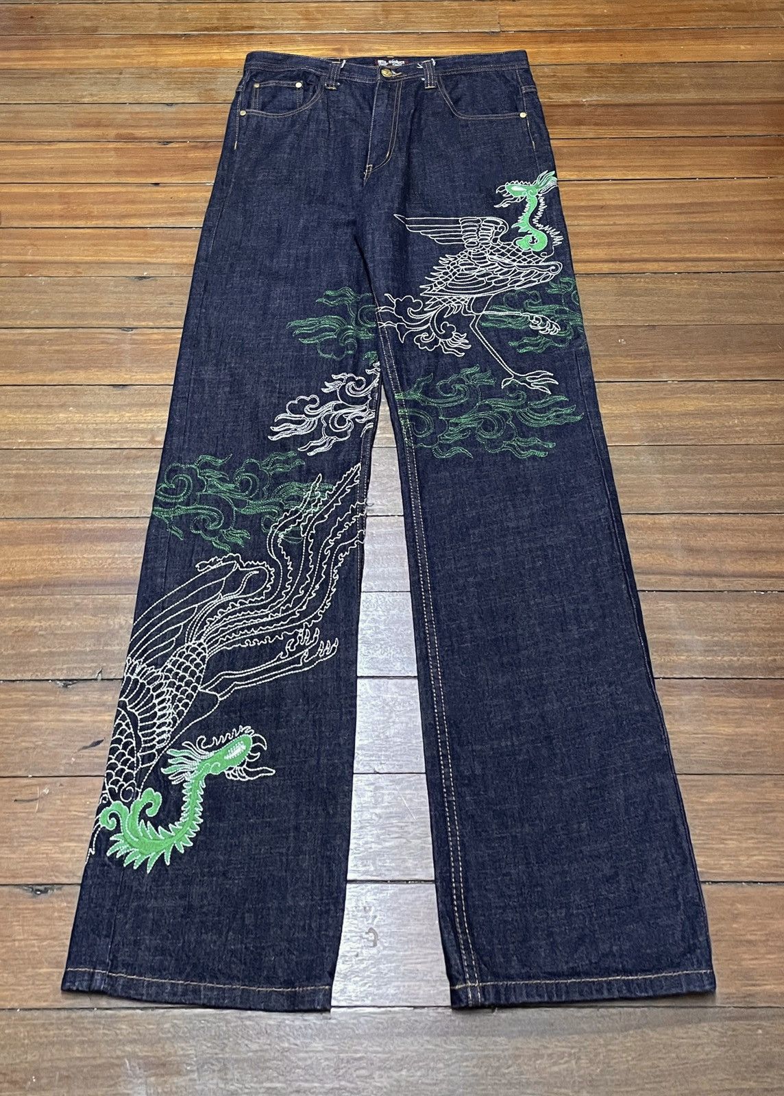 Japanese Brand × Vintage Very Rare Vintage Japanese Brand Miskeen Sukajan Jeans 1990s Size US 36 / EU 52 - 1 Thumbnail