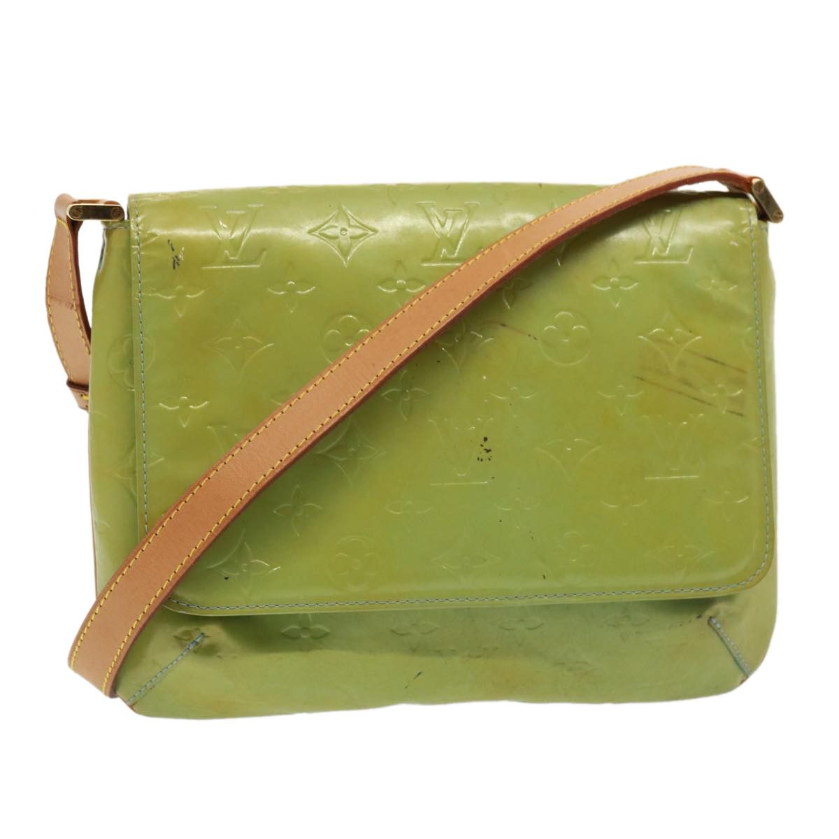 Thompson Street Green Patent Leather Shoulder Bag