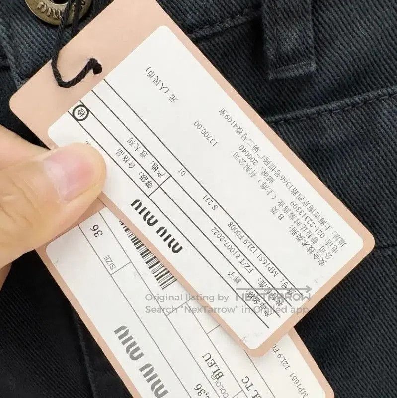 Miu Miu Miu Miu Women's Dark Blue Denim Pants . Size 23" - 3 Thumbnail