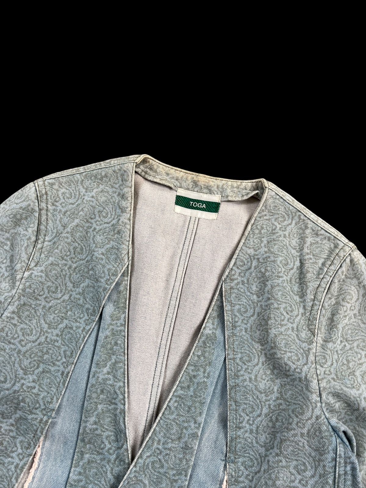 Toga Vintage 90s Toga Reconstructed Paisley Denim Blazer Size US S / EU 44-46 / 1 - 3 Thumbnail