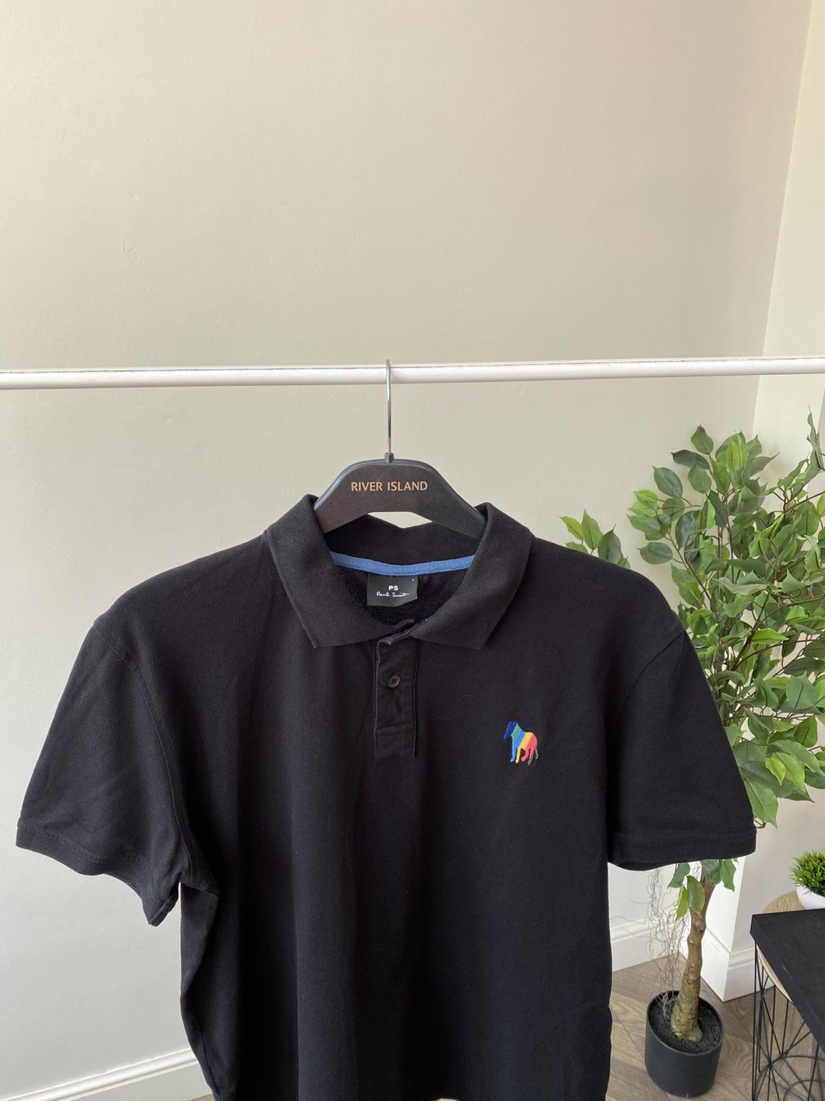 Designer × Paul Smith × Vintage Vintage Paul Smith Black Broad Stripe Zebra Polo Size US L / EU 52-54 / 3 - 4 Thumbnail