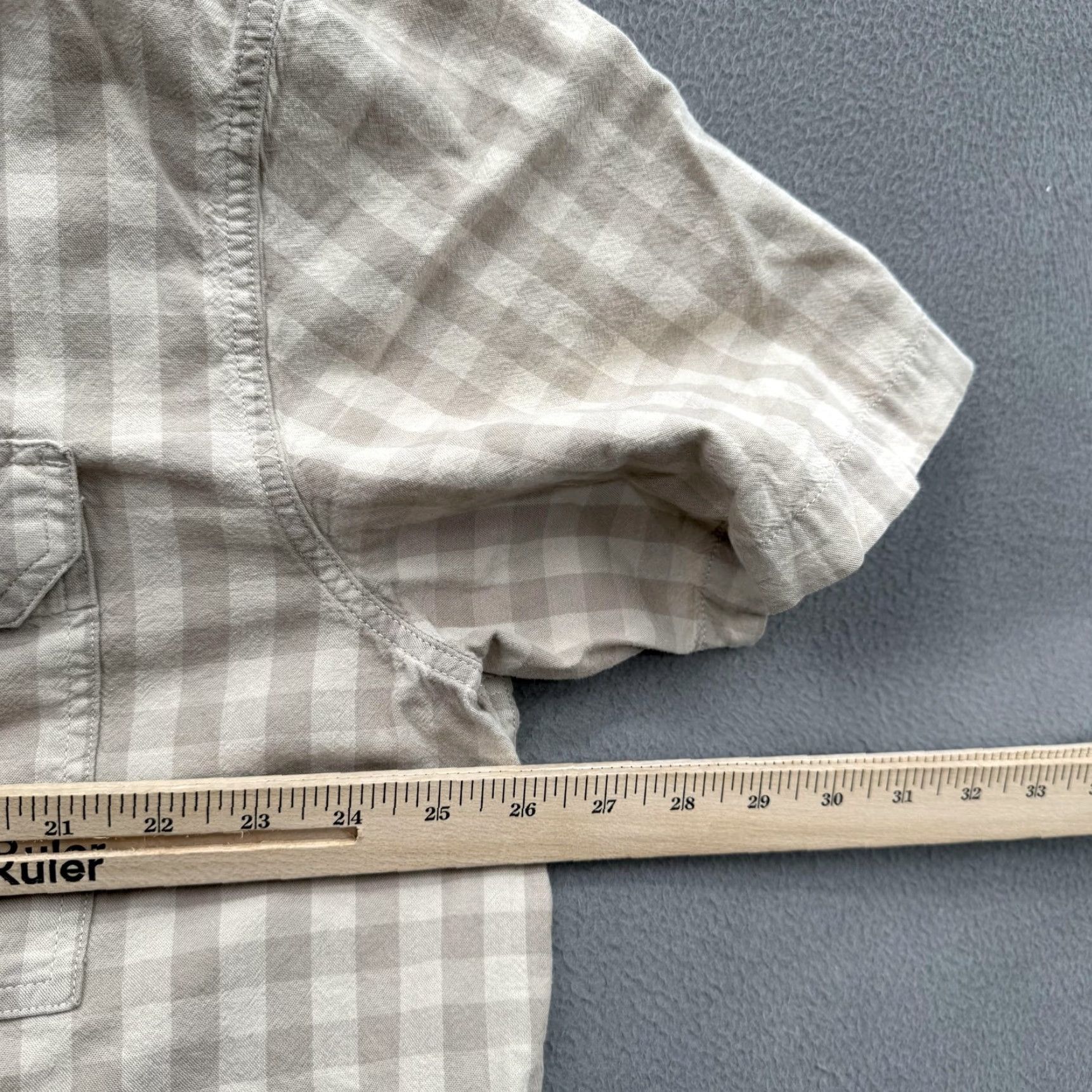 Carhartt VINTAGE Carhartt Shirt Mens XL Beige Gray Plaid Short Sleeve Button Front Workwear Size US XL / EU 56 / 4 - 4 Thumbnail